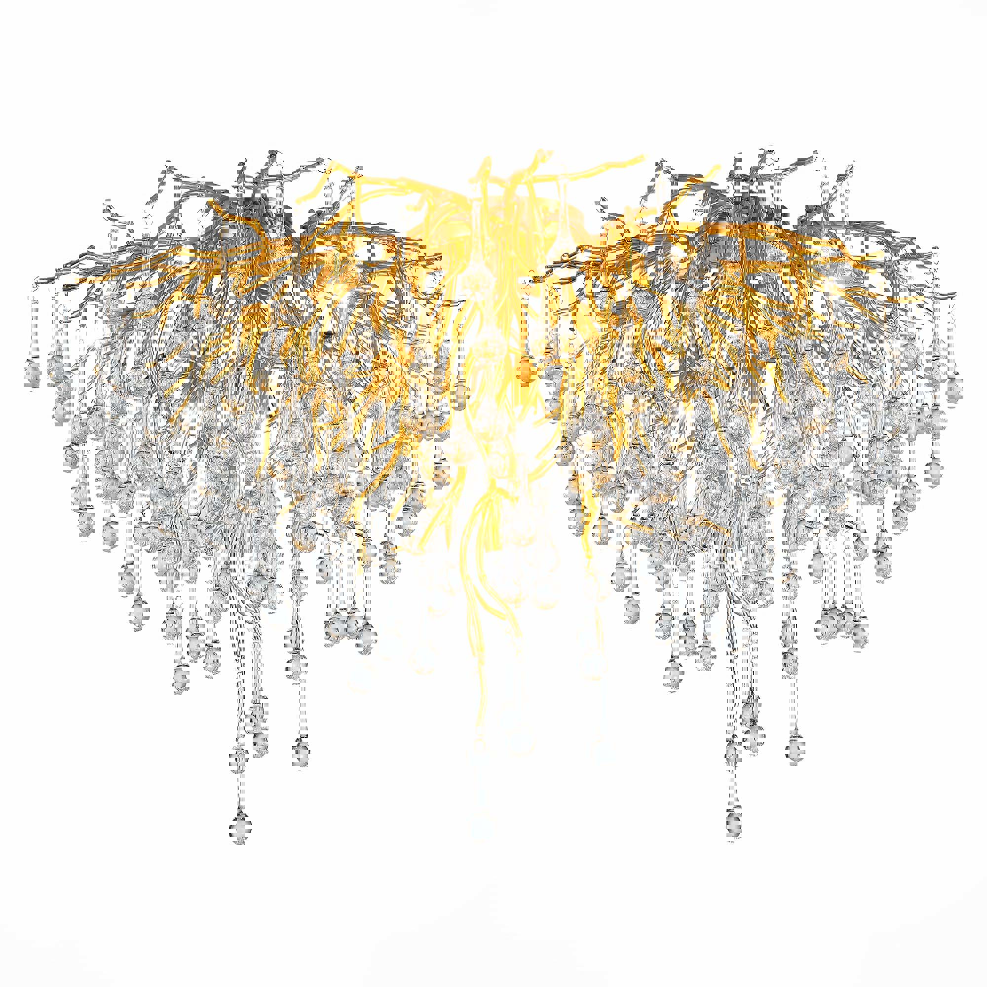 Изображение товара Люстра потолочная светодиодная ST LUCE Anzio 17 м² золотой стеклянный плафон дизайн Savona