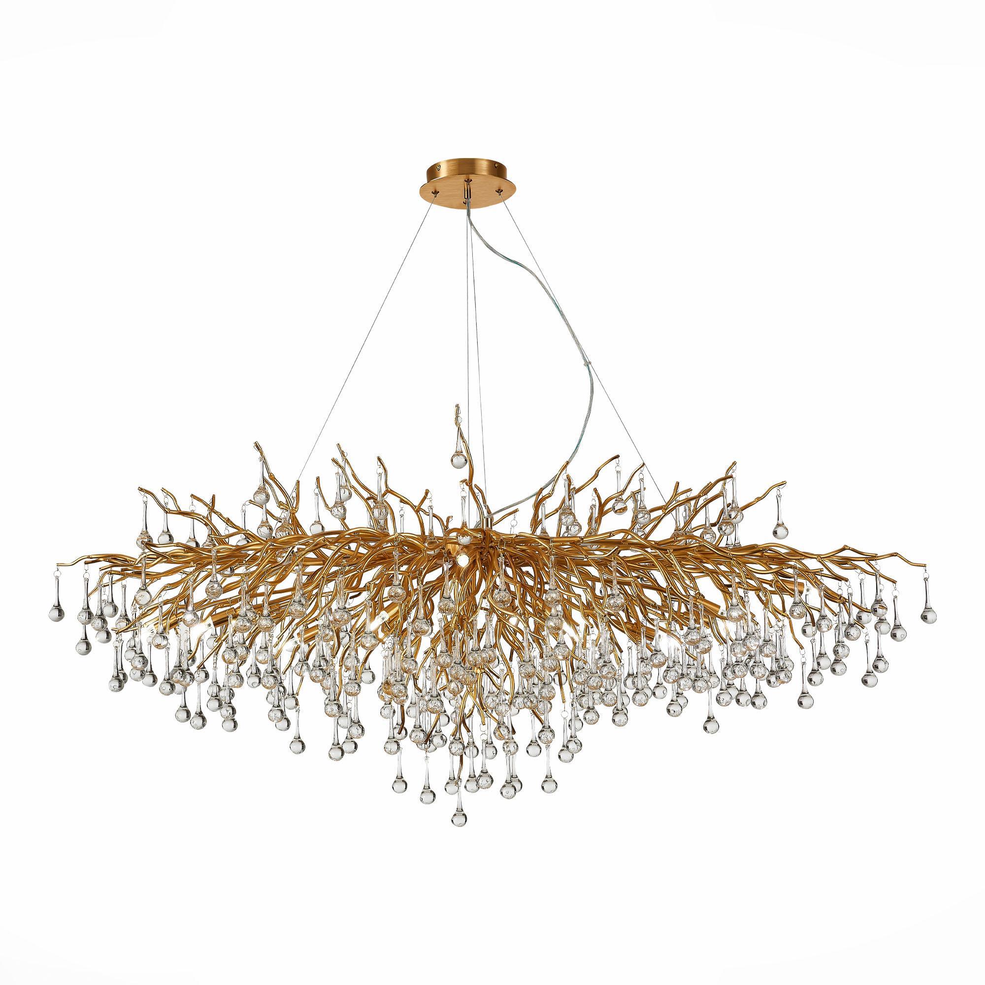 Изображение товара Подвесной светильник ST LUCE Anzio 26 м² в золотом исполнении с декоративным стеклом