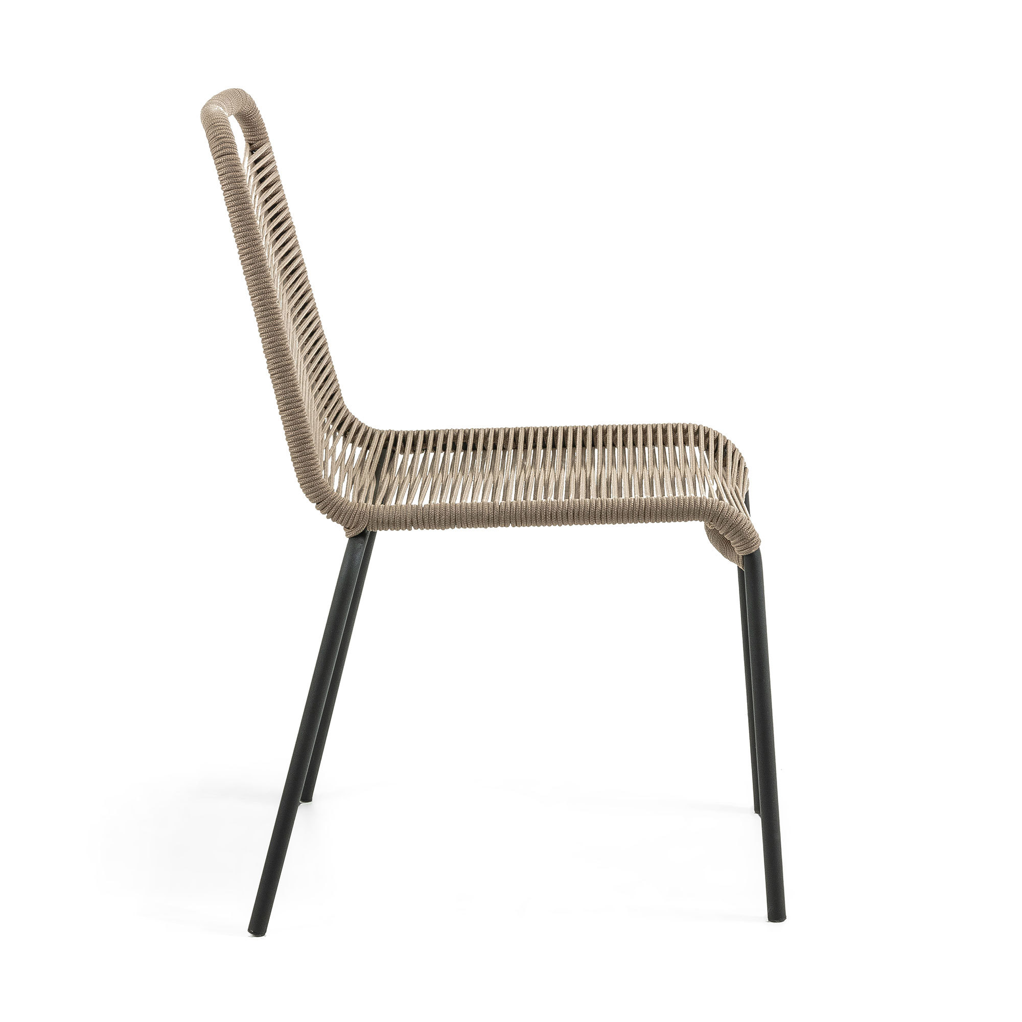 Изображение товара Стул уличный Glenville из металла и полимерного шнура бежевый La Forma