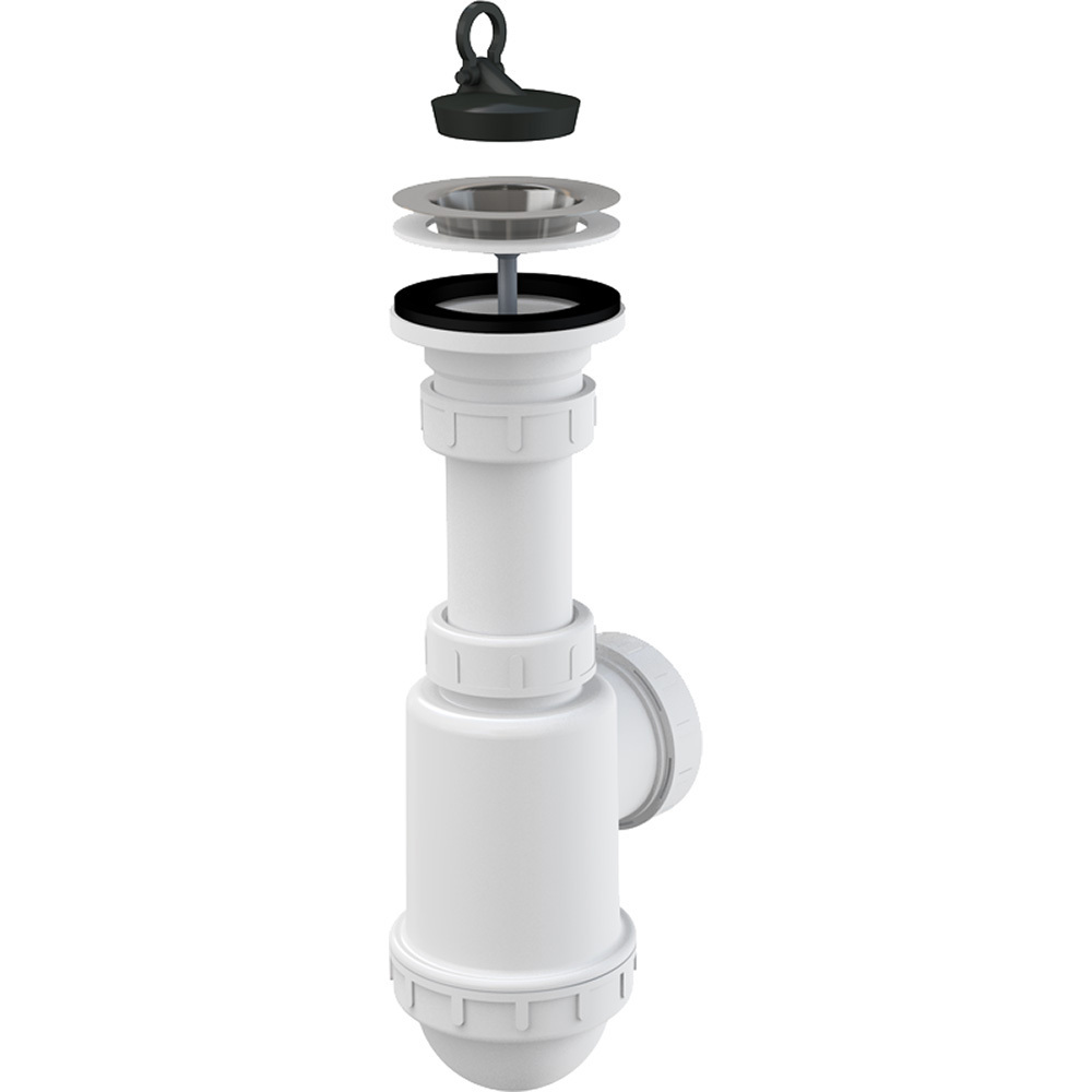 Изображение товара Сифон для кухонной мойки AlcaPlast A441-DN50/40 с нержавеющей решеткой