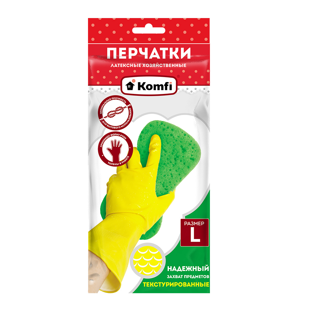 Изображение товара Перчатки латексные Komfi 3043 размер 9 L 2 шт Изображение товара Перчатки латексные Komfi 3043 размер 9 L 2 шт