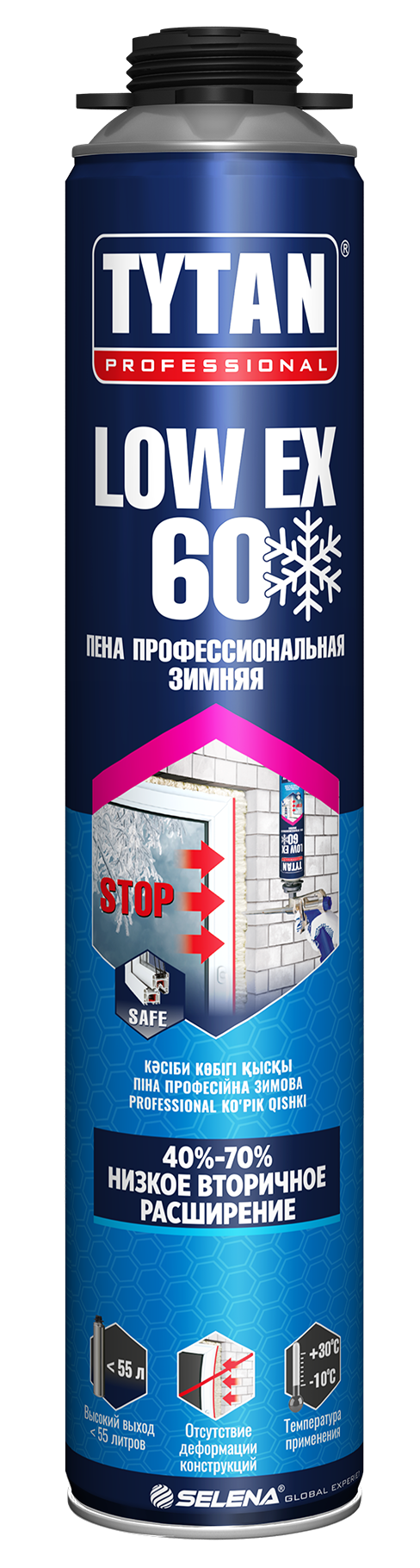 Изображение товара Пена монтажная пистолетная Tytan LOW60 зимняя 750 мл для утепления и герметизации