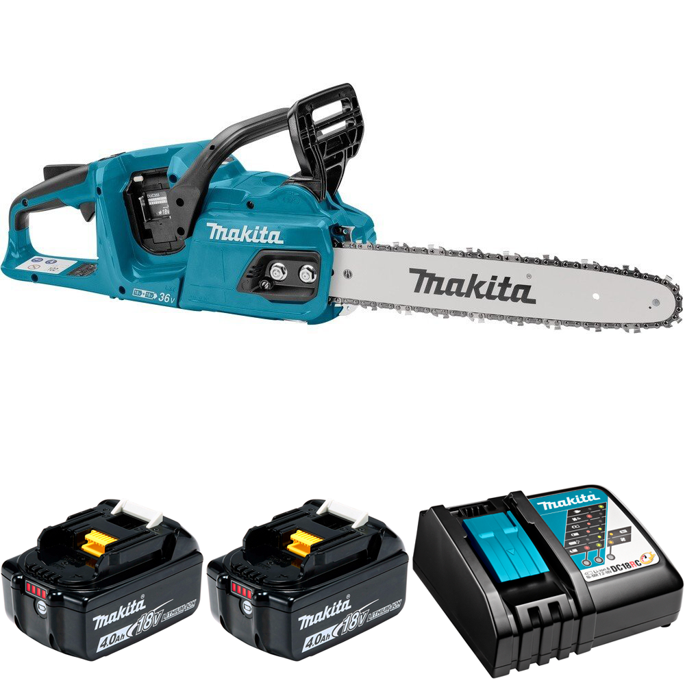 Изображение товара Пила аккумуляторная бесщёточная Makita Duc355 36 В шина 35 см 2x4 Ач АКБ и ЗУ в комплекте