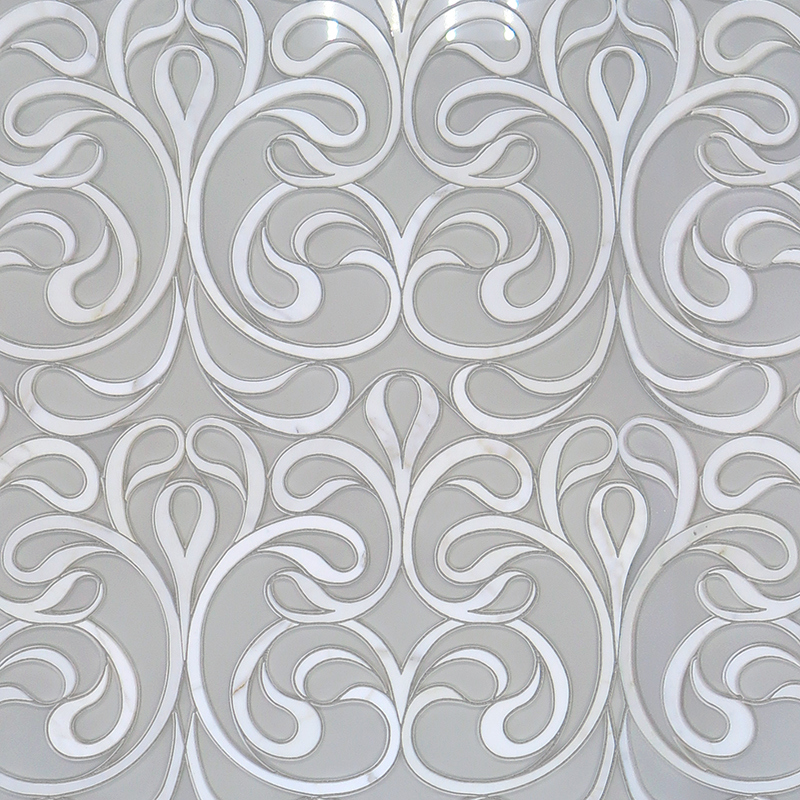 Изображение товара Мозаика Skalini Trellis Calacatta-Waterjet комбинированный 34.8x34.8 см