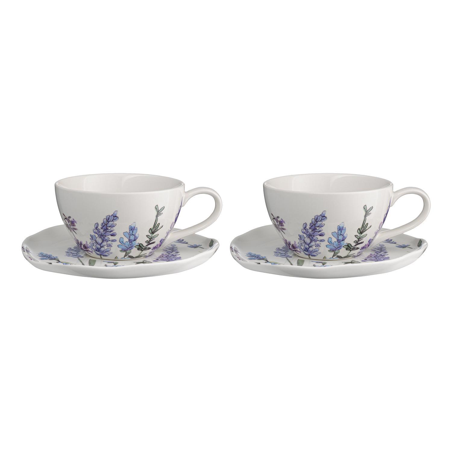 Изображение товара Набор чайных пар 2 персоны LIBERTY JONES Floral фарфор цвет белый, LJ_SB_CU250