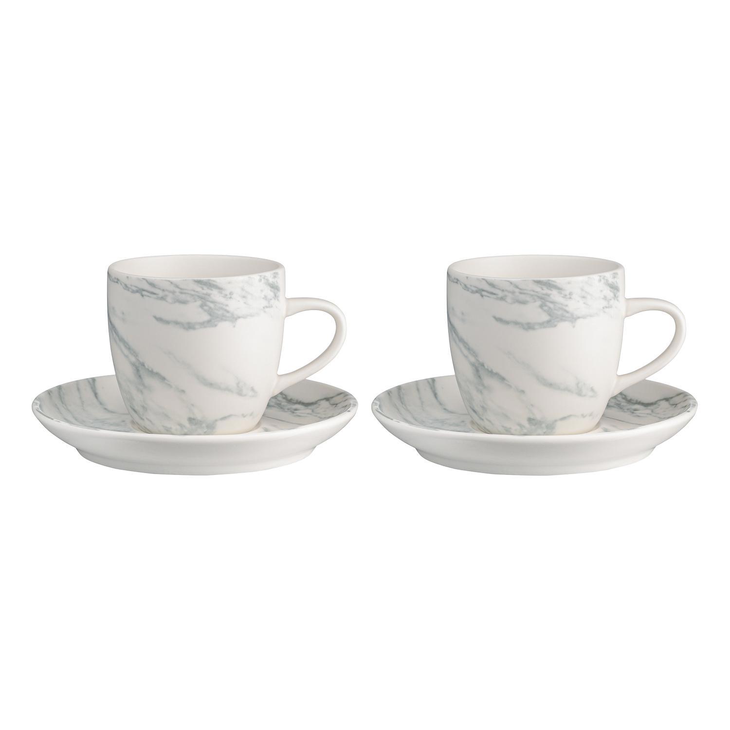 Изображение товара Набор чайных пар 2 персоны LIBERTY JONES Marble фарфор цвет белый, LJ_RM_CU250