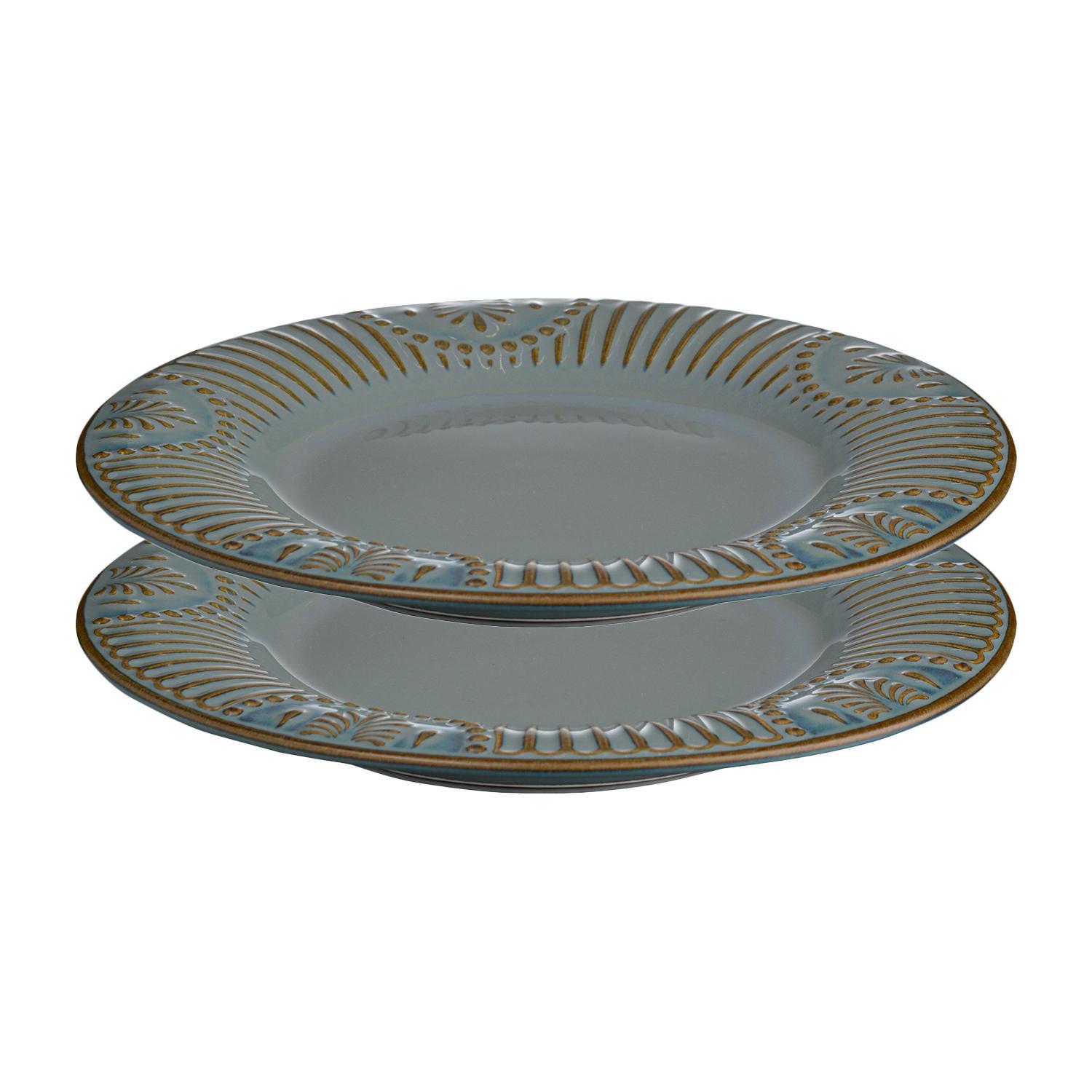 Изображение товара Круглая фарфоровая тарелка LIBERTY JONES Antique 21 см набор 2 шт черная ретро стиль