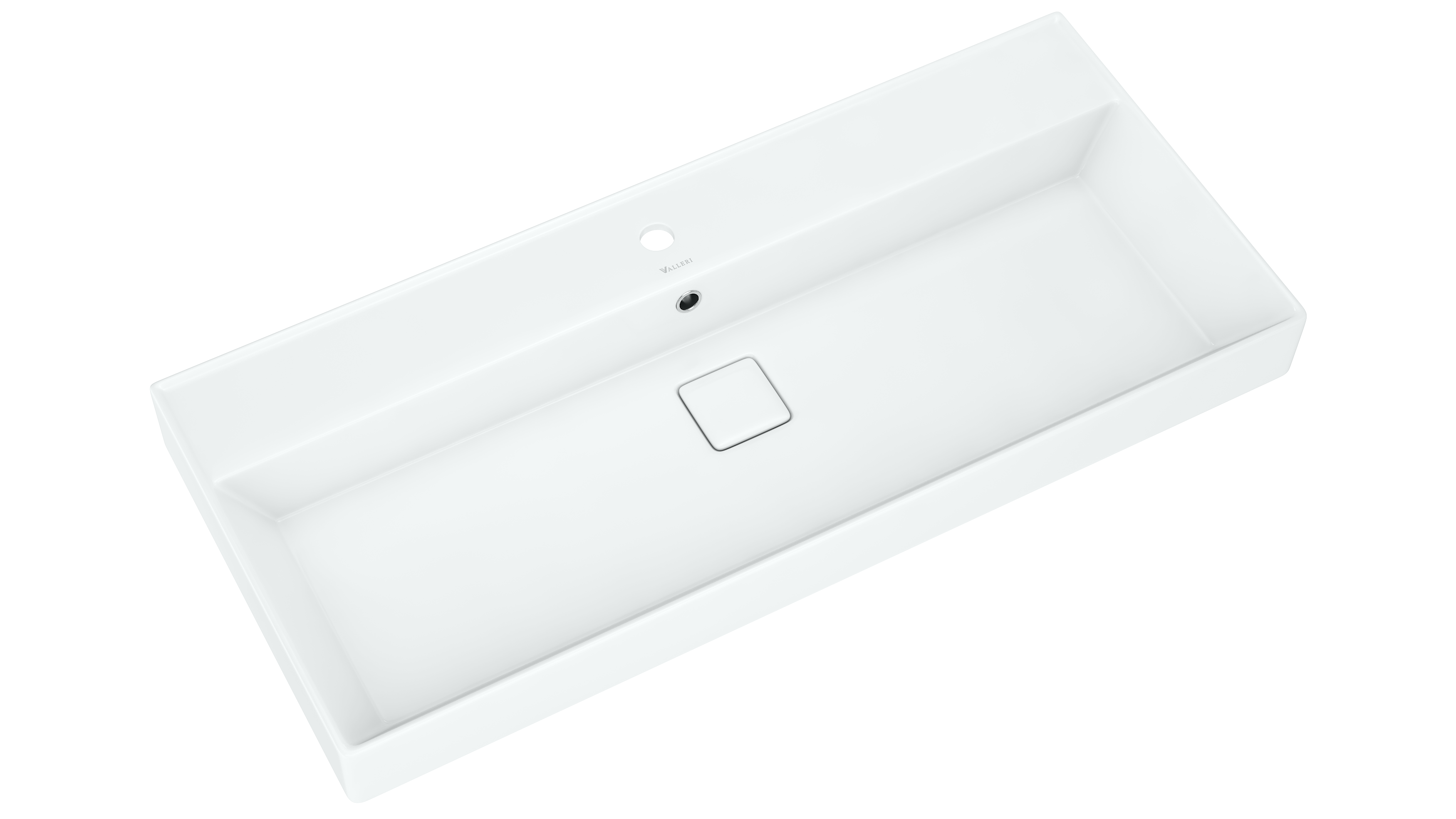 Изображение товара Раковина Вилис 100 см мебельная с переливом из фарфора для ванной