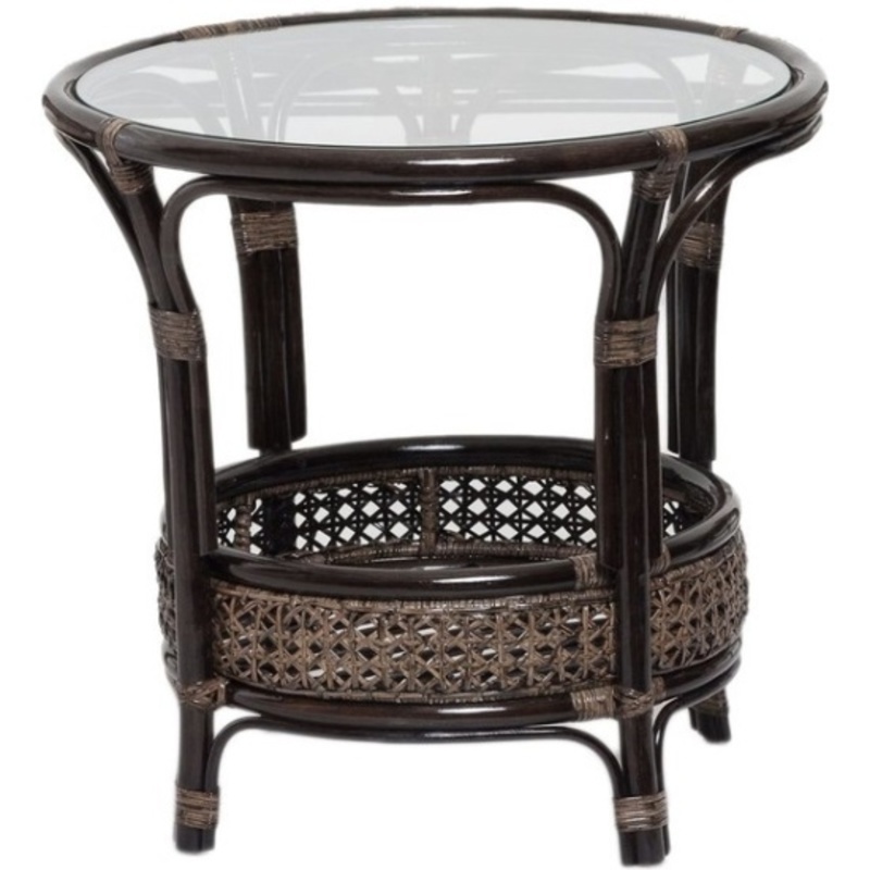 Изображение товара Столик журнальный со стеклом VINOTTI 02-15А темный коньяк Изображение товара Столик журнальный со стеклом VINOTTI 02-15А темный коньяк