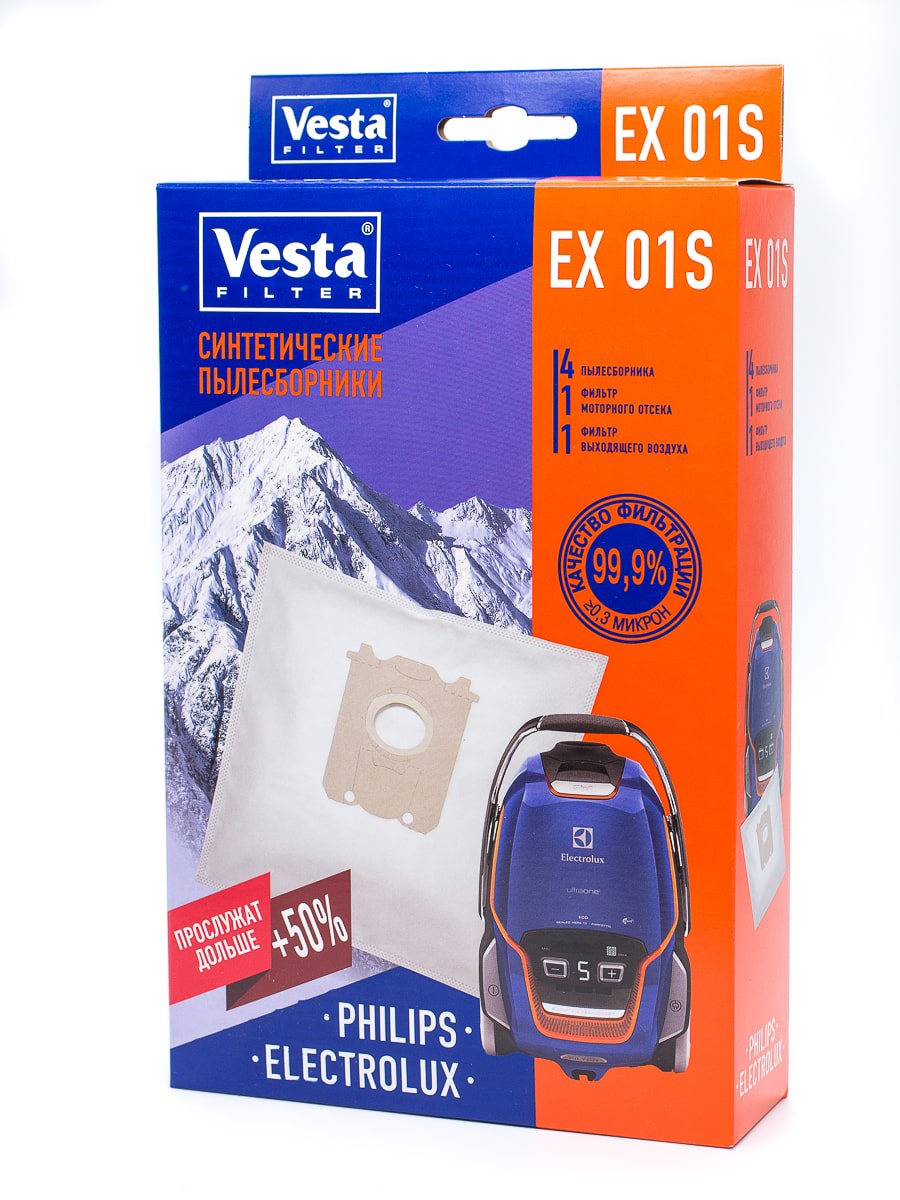 Изображение товара Мешки тканевые для пылесоса Vesta Filter EX01S, 5 л, 4 шт Изображение товара Мешки тканевые для пылесоса Vesta Filter EX01S, 5 л, 4 шт