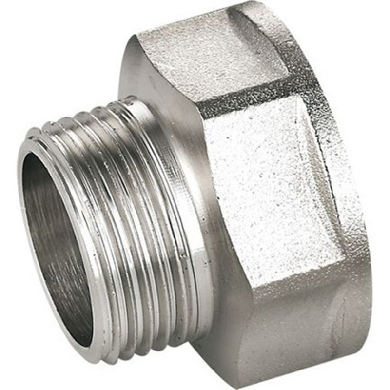 Изображение товара Переходник TERMA 06084 1/2x1 дюйм латунь никелированный для водопроводных систем