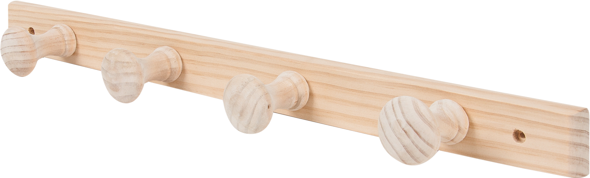 Изображение товара Вешалка настенная из дерева с 4 крючками 52.9x4.3x7.4 см сосна стиль классика