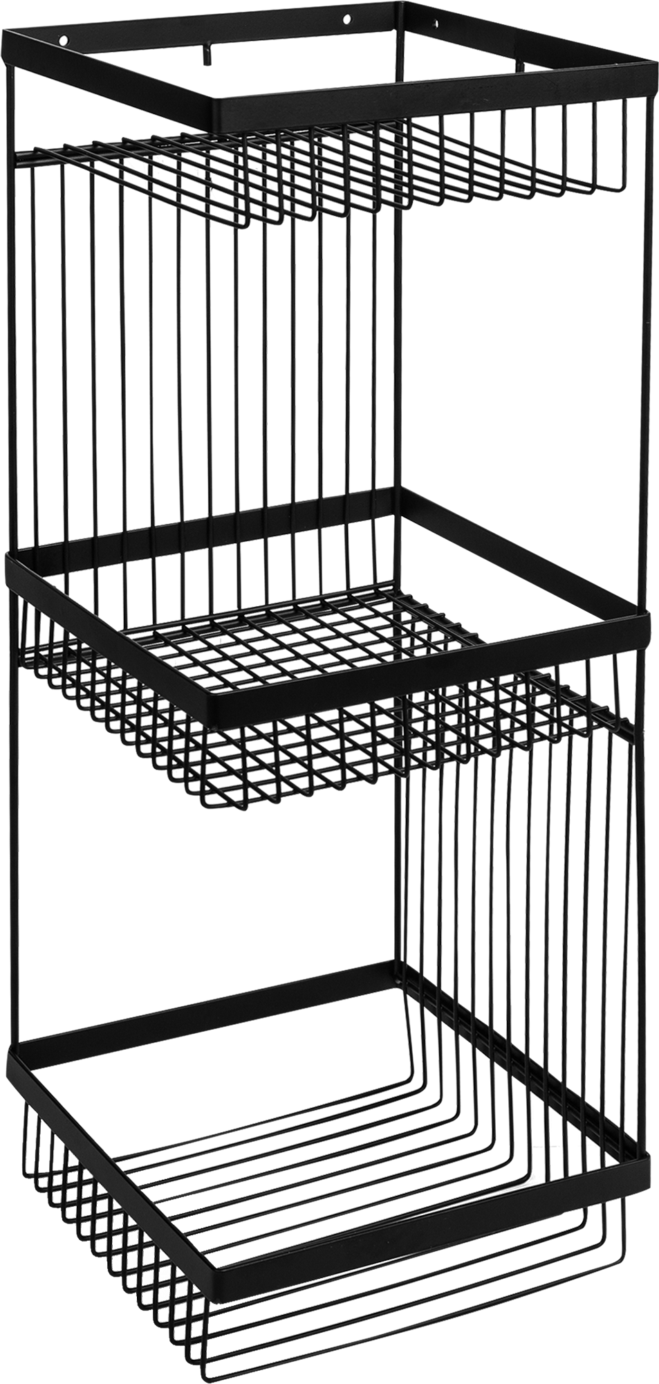 Изображение товара Полка для ванной Lemer Like трехъярусная прямая 20x20x52 см металл цвет чёрный