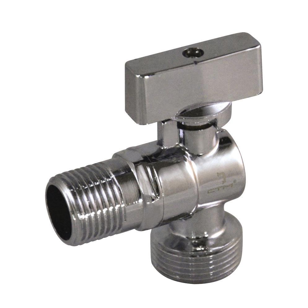 Изображение товара Кран шаровой СТМ 208379 1/2 3/4 дюйма угловой латунь хром