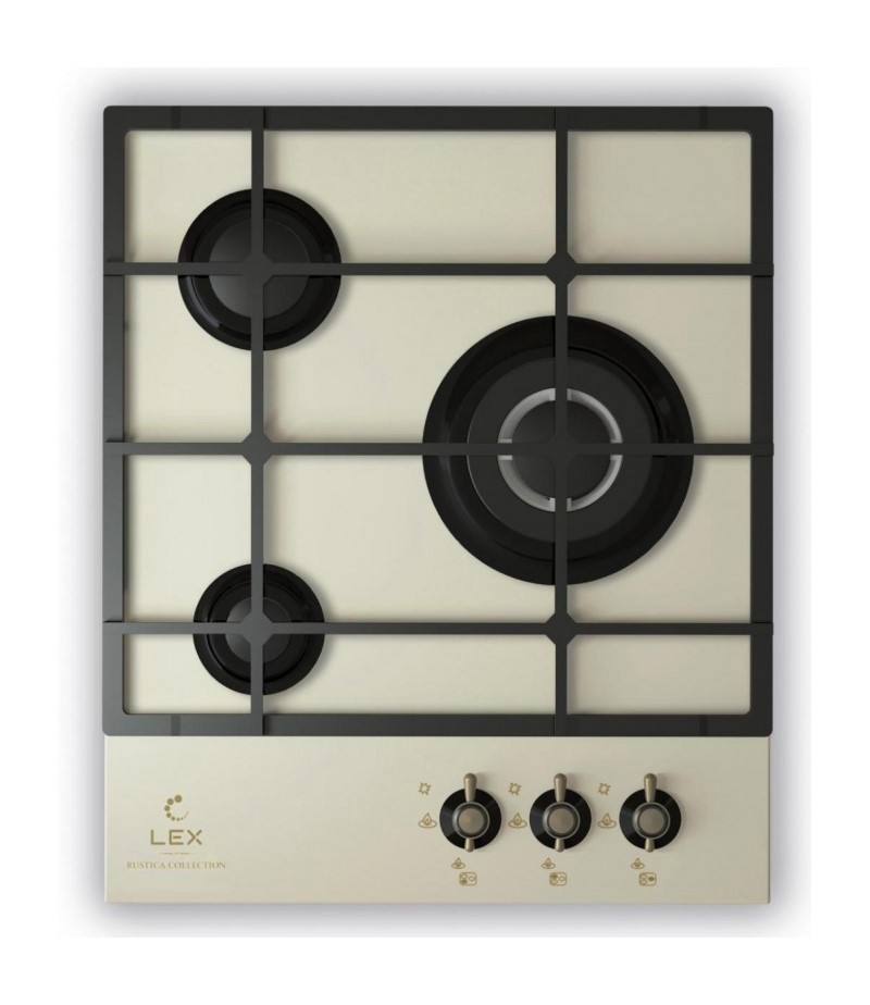 Изображение товара Газовая варочная панель Lex GVG 431C IV 45 см 3 конфорки цвет бежевый