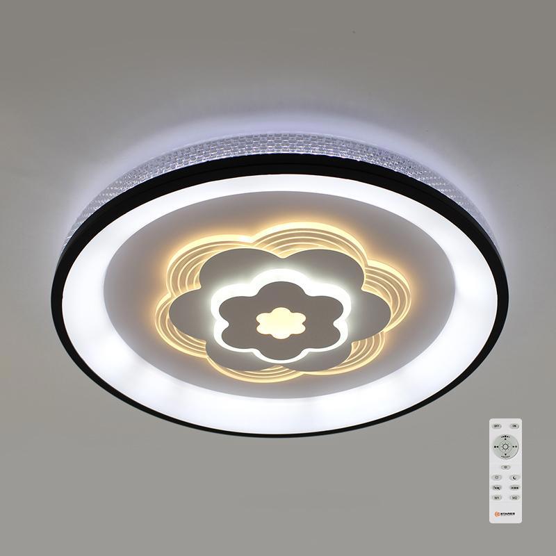 Изображение товара Люстра потолочная светодиодная ESTARES FOCOS FLOR 80W R FOCOS УУО00003672 15 м² изменение оттенков белого цвет черный