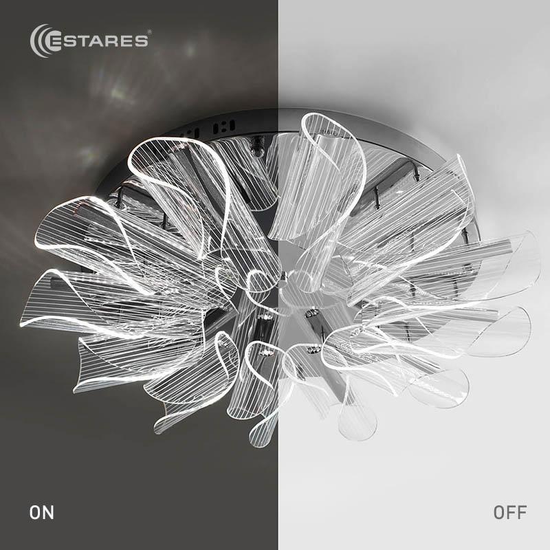 Изображение товара Люстра потолочная светодиодная Estares LUMIERA 60W R CHROME/CHROME с пультом управления