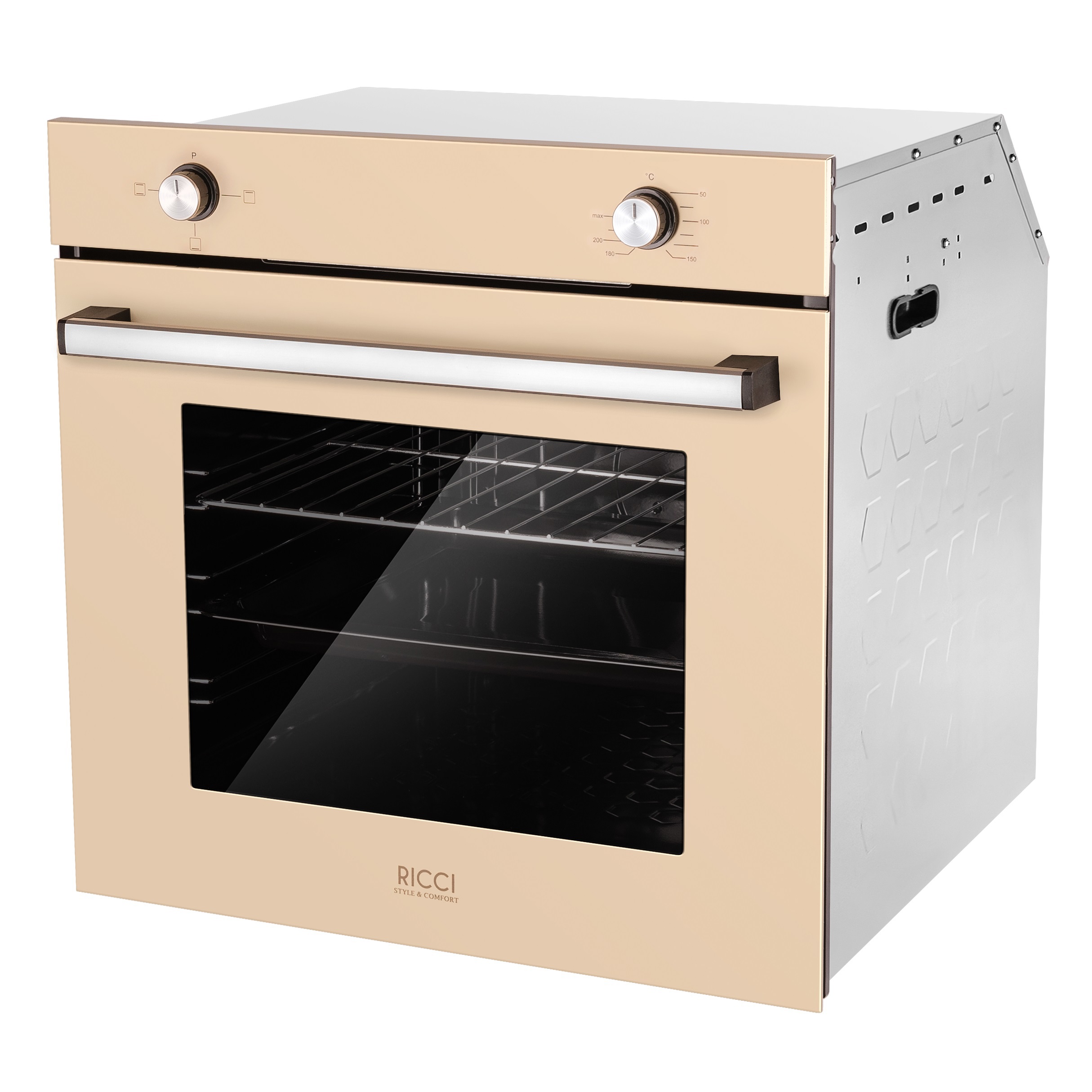 Изображение товара Электрический духовой шкаф RICCI REO 75 л бежевый с подсветкой