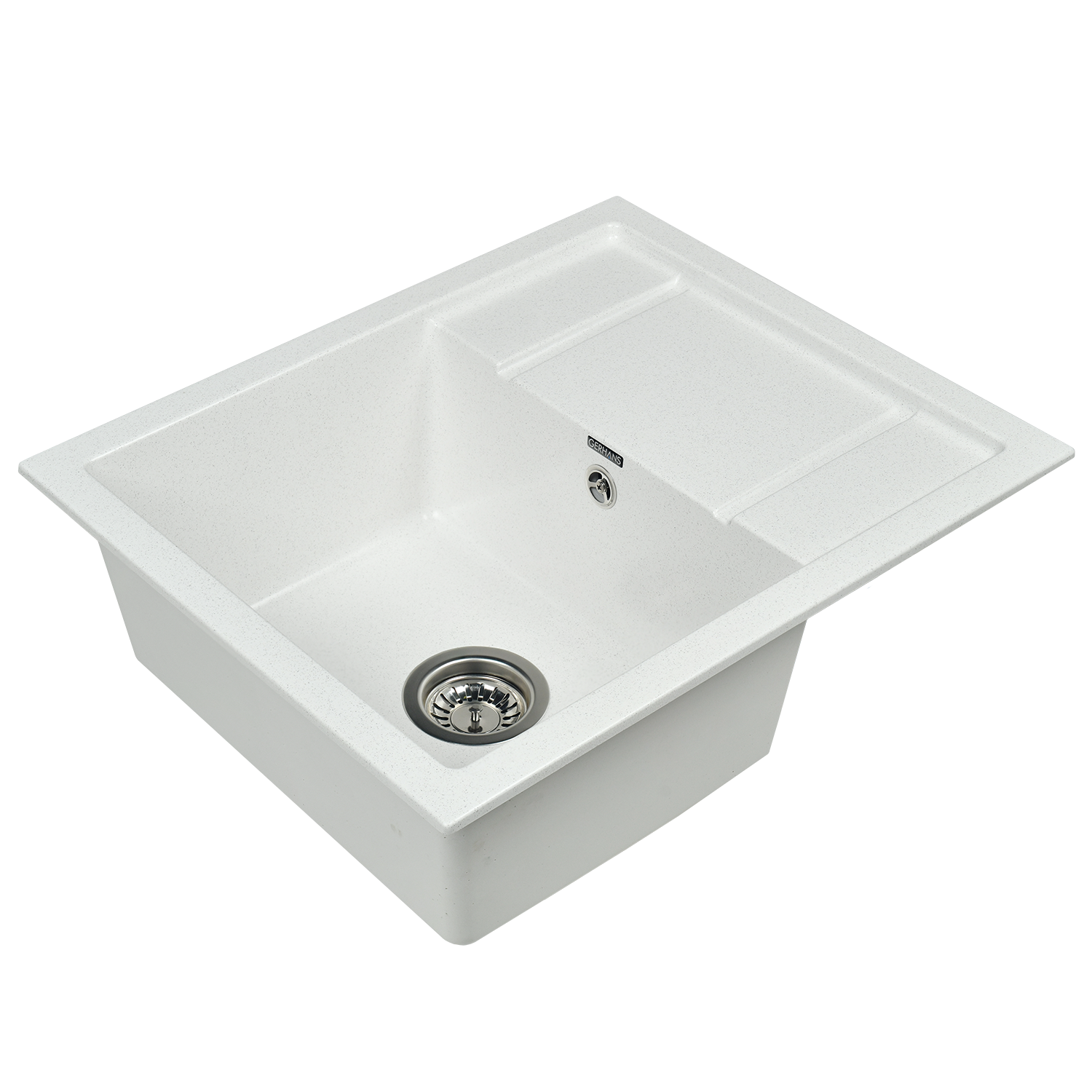 Изображение товара Мойка для кухни из искусственного камня Gerhans B19-18 белая 595х495мм