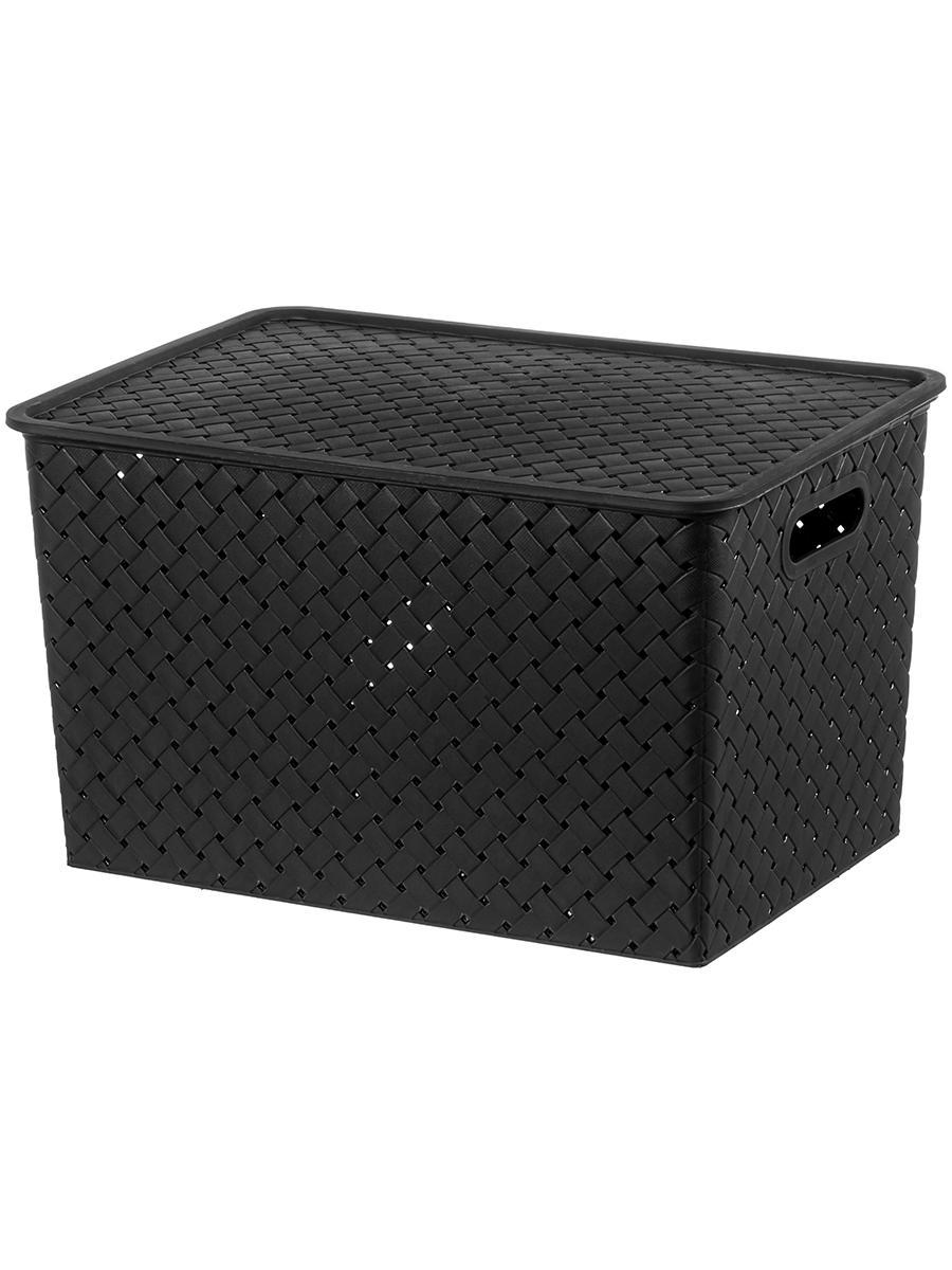 Изображение товара Корзина Violet 811915 14 литров черная из полипропилена ручки крышка