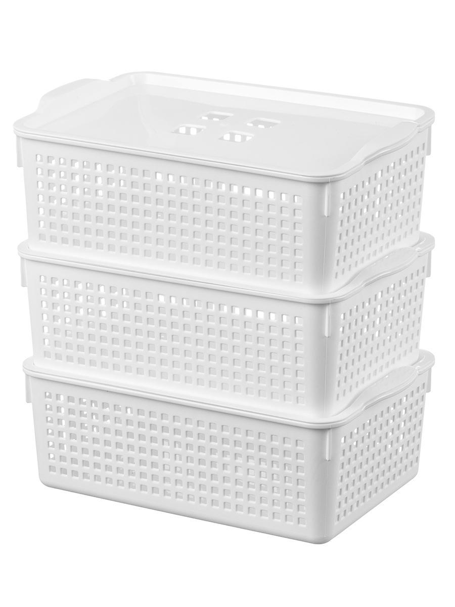 Изображение товара Набор из 3 корзин Violet серия Лофт 25x29.5x20 см полипропилен белый