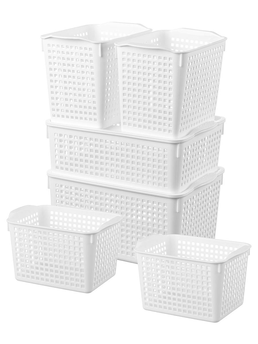 Изображение товара Набор из 6 корзин Лофт VIOLET для хранения бытовой химии игрушек инструментов белый российский това
