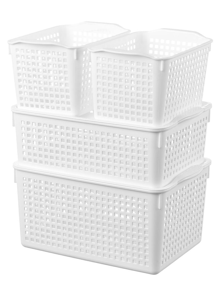Изображение товара Набор из 4 корзин серии Лофт VIOLET полипропилен белый 21.5x22.5x32.5 см