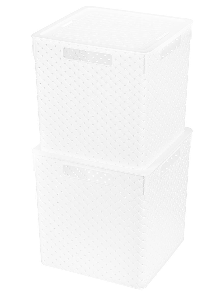 Изображение товара Корзина Violet 811931_2 набор из 2 шт серия Лофт 30x30x38.5 см полипропилен белый