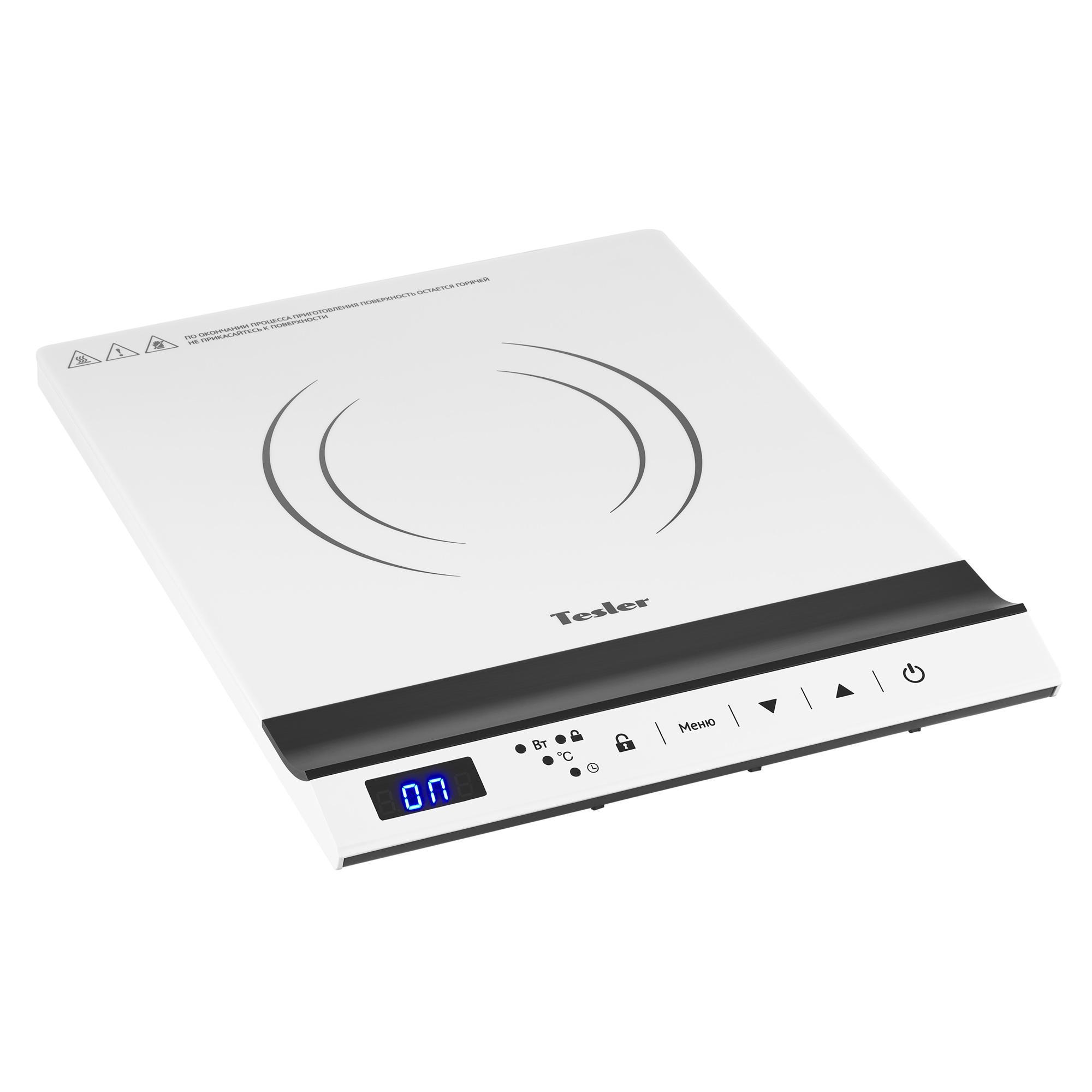 Изображение товара Индукционная плита TESLER PI-18 WHITE 1 конфорка быстро нагревает пищу