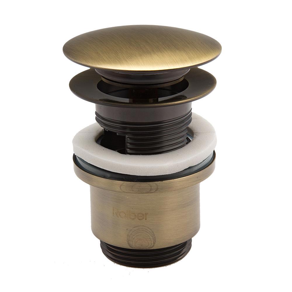 Изображение товара Донный клапан автомат Raiber RLBT-58AB для раковины латунный золотистый