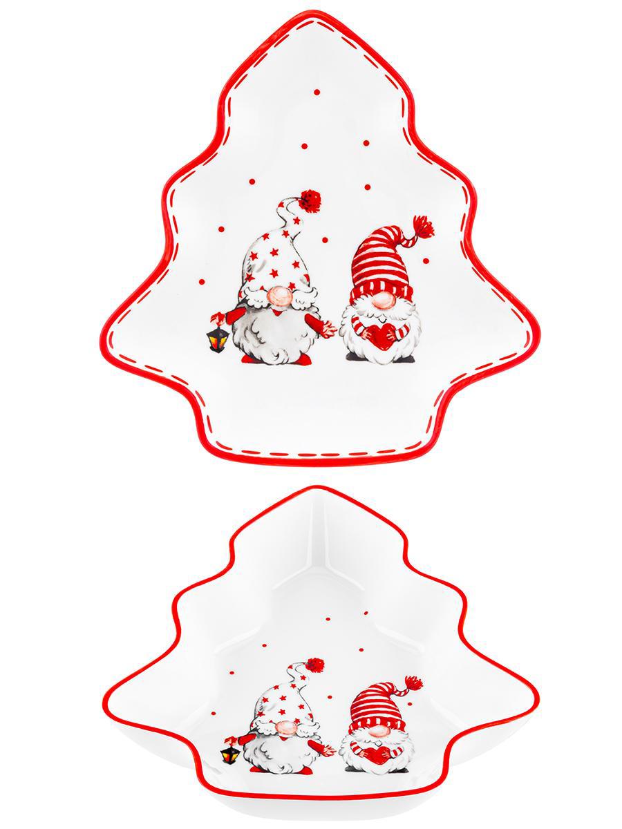 Изображение товара Набор фарфоровых блюд Веселые гномики 2 шт ELAN GALLERY праздничный набор