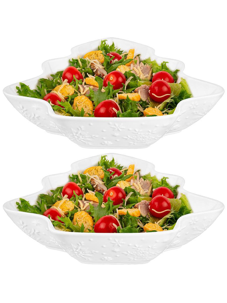 Изображение товара Набор блюд-шубниц серия Снежинки ELAN GALLERY 2 шт фарфор морозные узоры