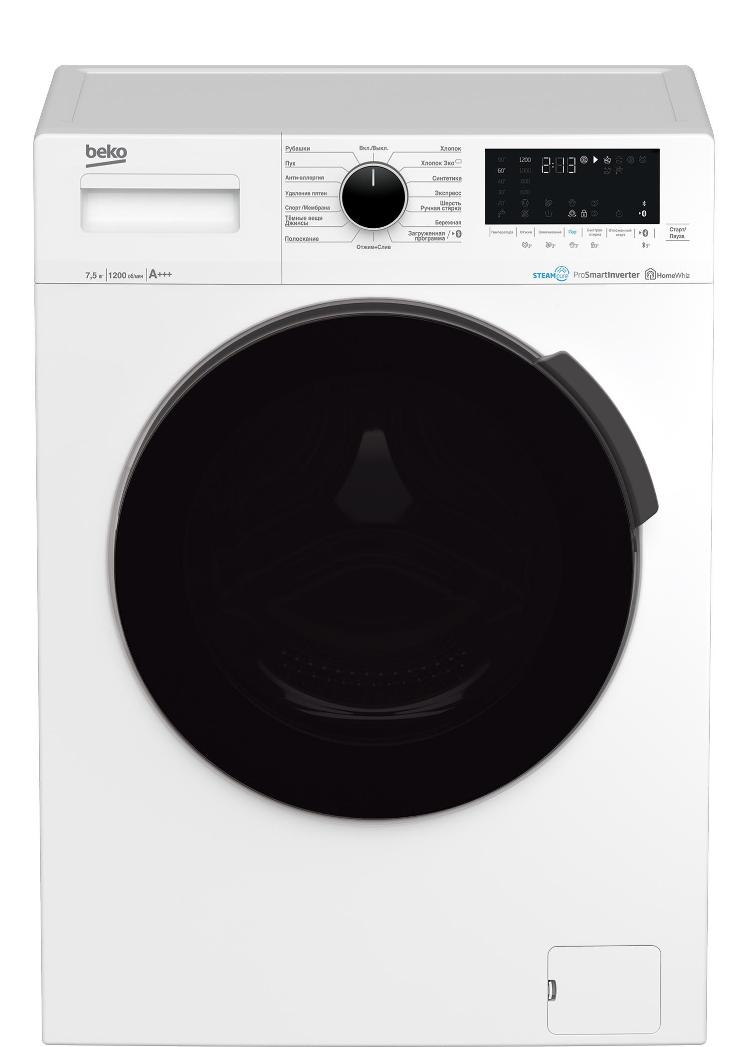 Изображение товара Стиральная машина Beko MVSPE7H9616W 60x84x45 см, 7.5 кг, цвет белый