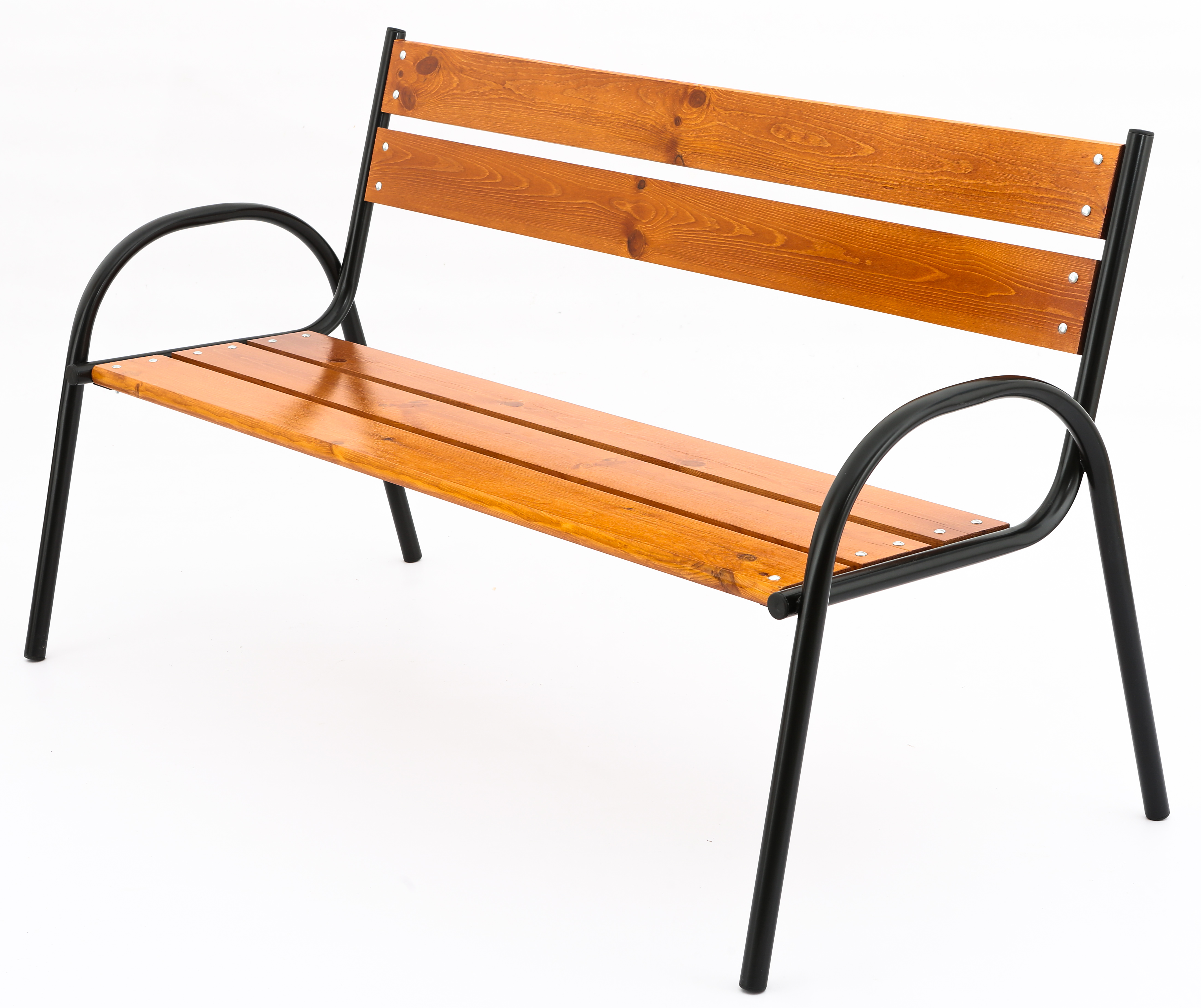 Изображение товара Садовая скамья Констанц 150x61x90 см из дерева и металла коричневая