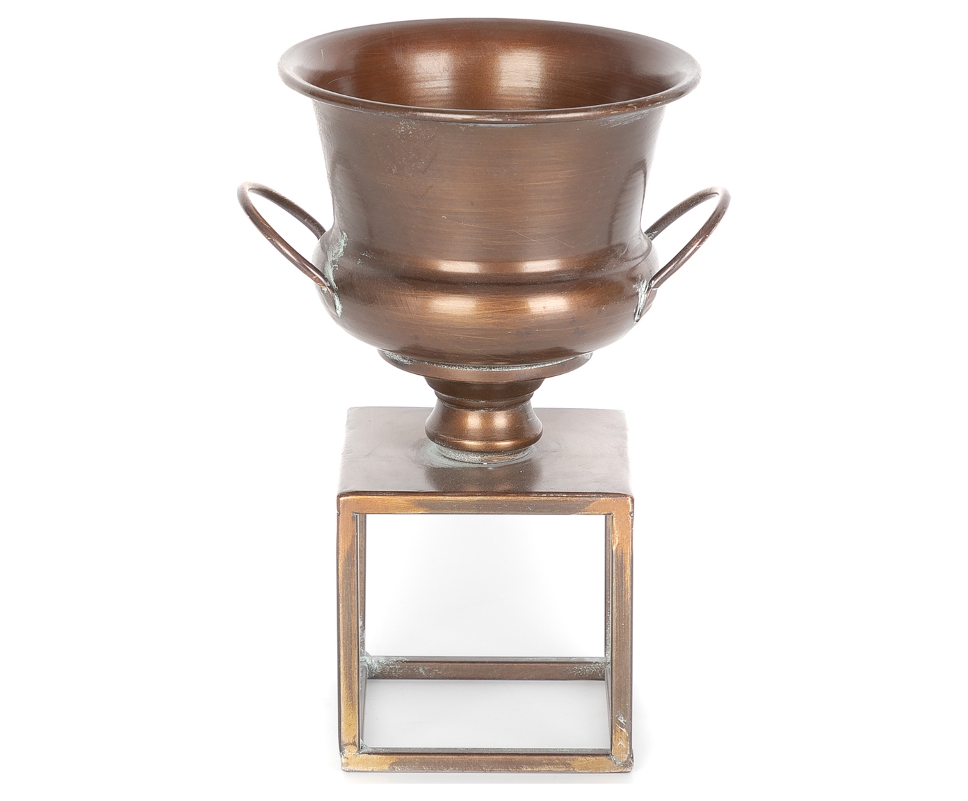 Изображение товара Кашпо Гласар 17.5x16x26.5 см — коричневое, металл