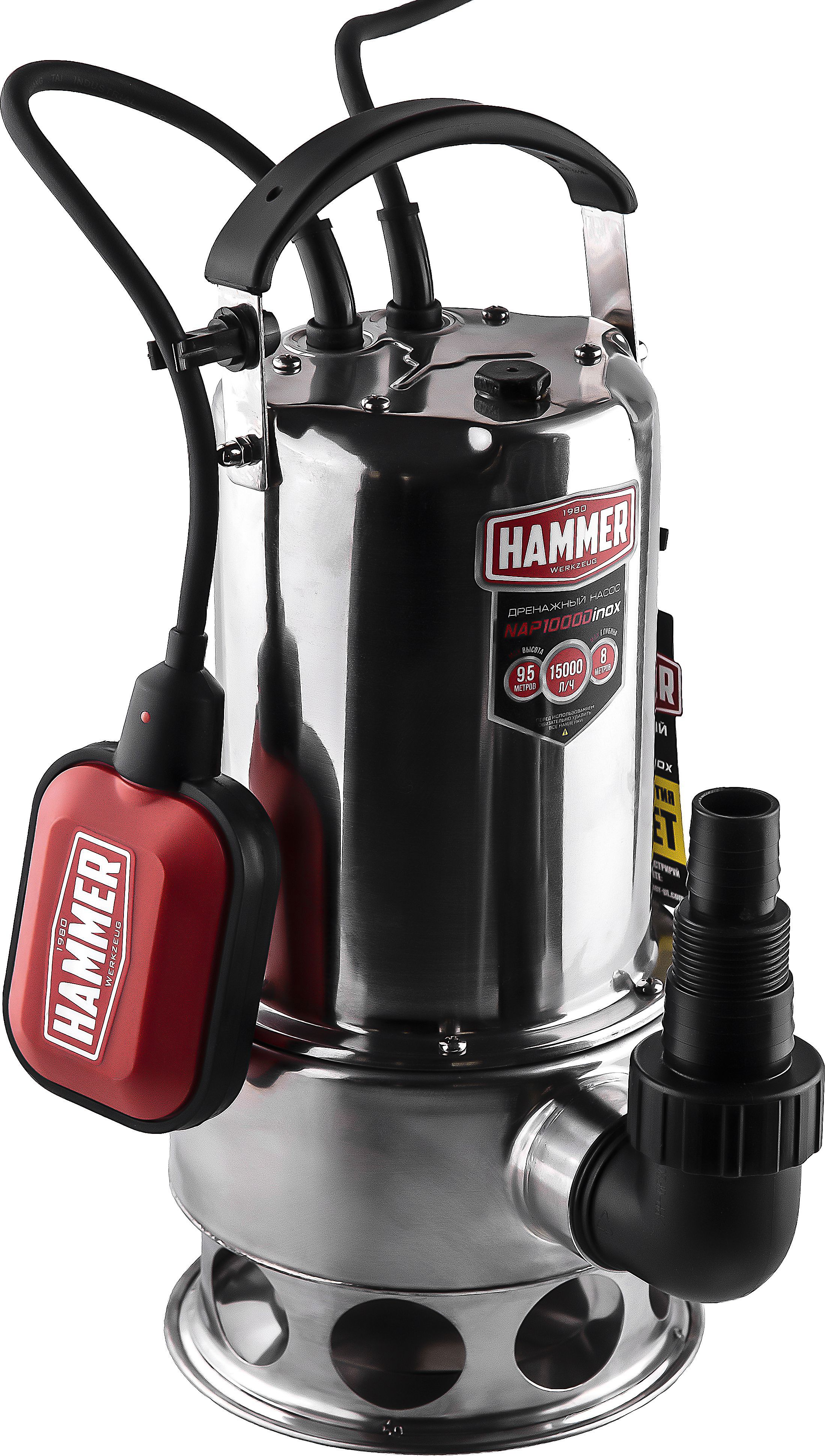 Изображение товара Насос погружной для грязной воды Hammer NAP1000DInox, 15000 л/час