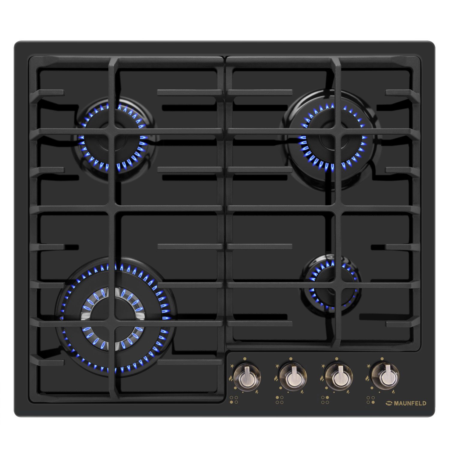 Изображение товара Газовая варочная панель Maunfeld EGHE.64.63CB.R/G 59 см 4 конфорки цвет черный