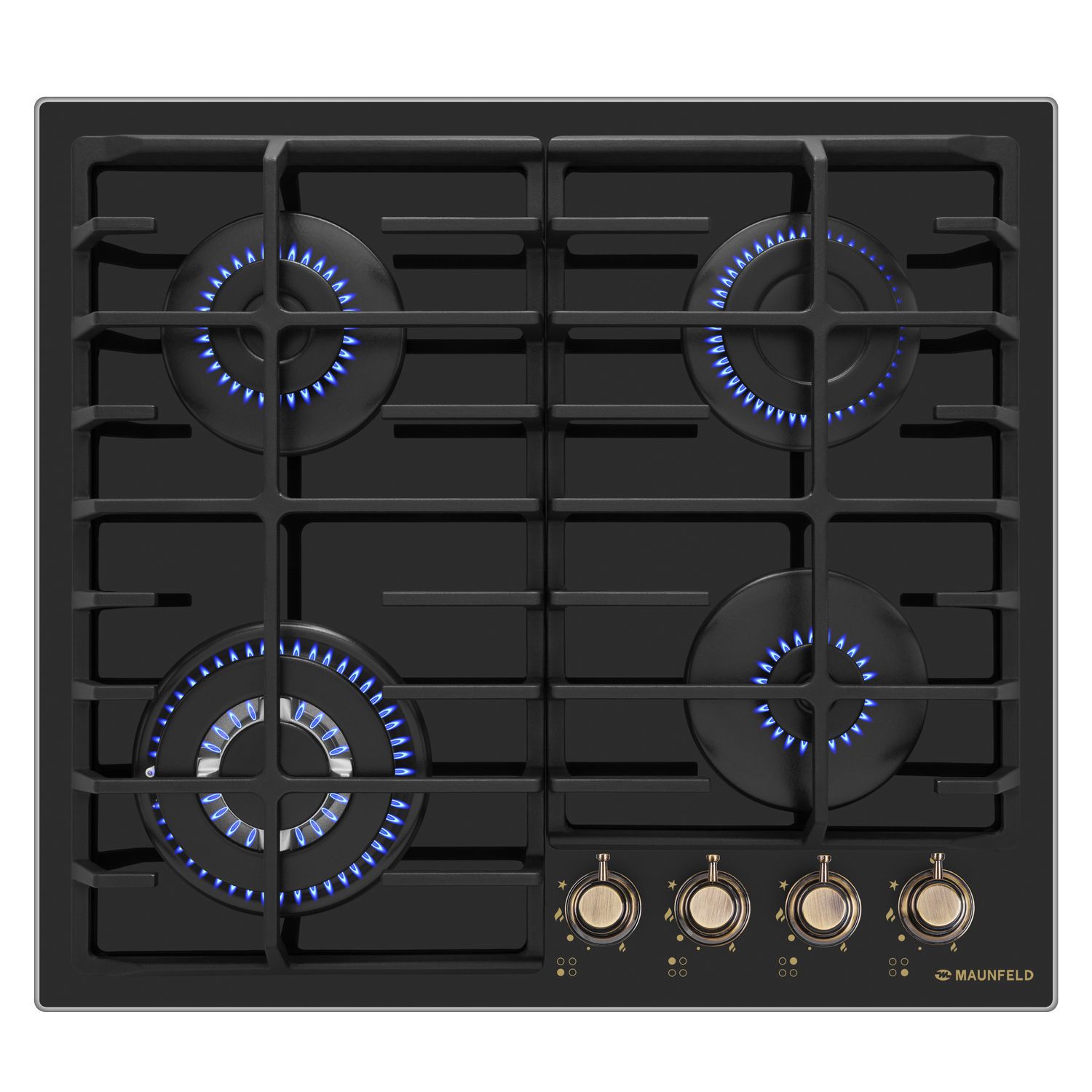 Изображение товара Газовая варочная панель Maunfeld EGHG.64.63CB.R/G 4 конфорки черный ретро дизайн