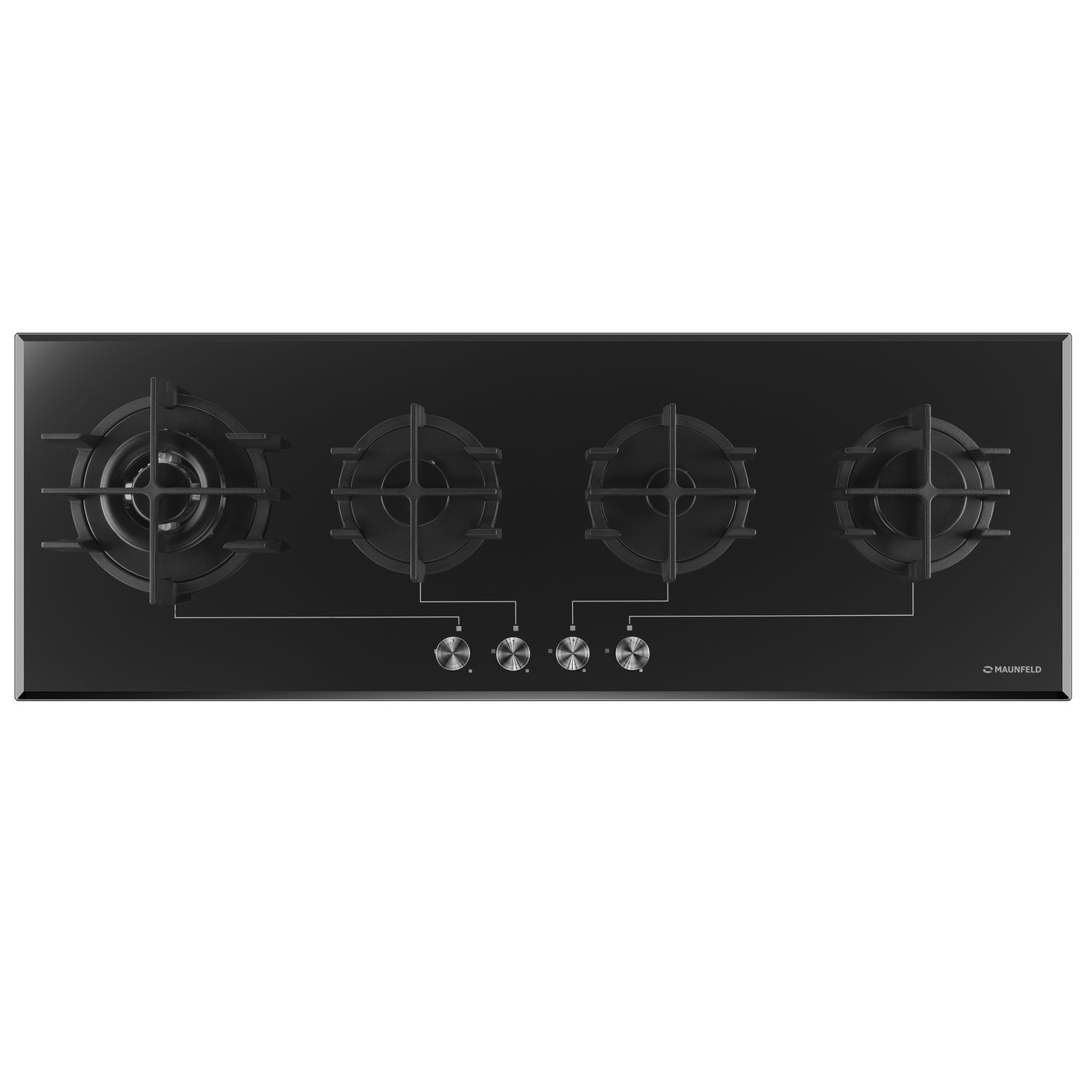 Изображение товара Газовая варочная панель Maunfeld MGHG 124 20B 118 см 4 конфорки цвет черный