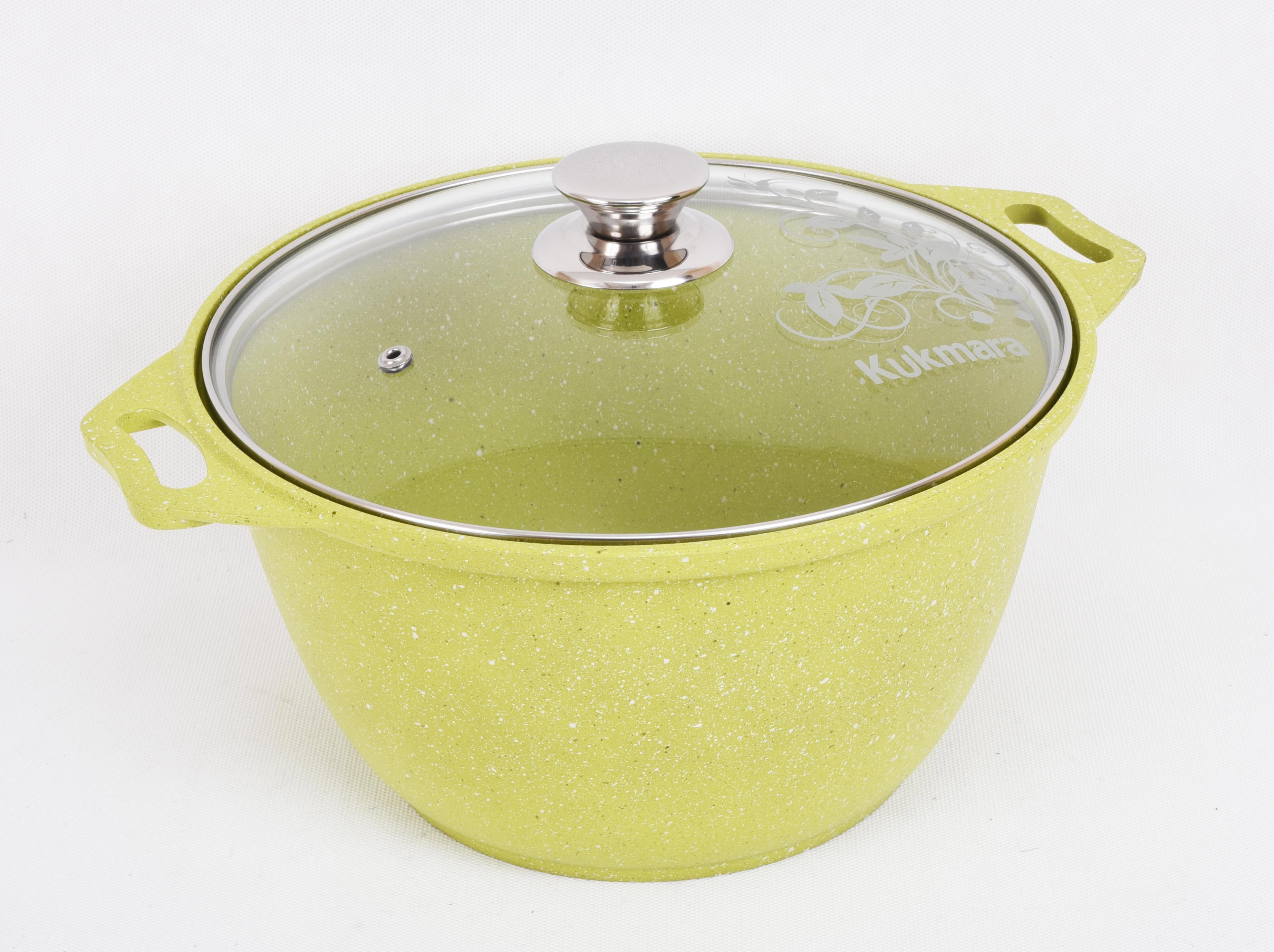 Изображение товара Кастрюля Kukmara к21tsl 2 л стеклянная крышка Trendy style lime TM цвет желтый