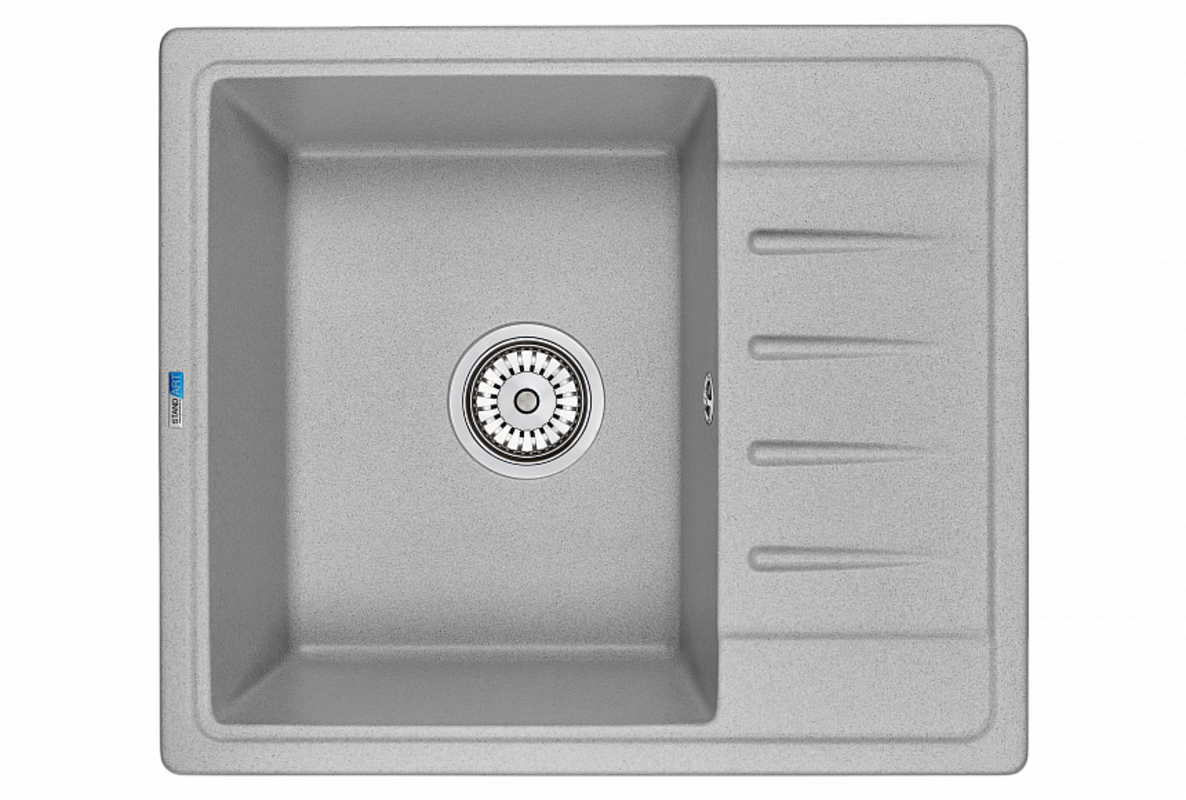 Изображение товара Врезная мойка Granula ST-5803 58x50x19 см кварц цвет светло-серый