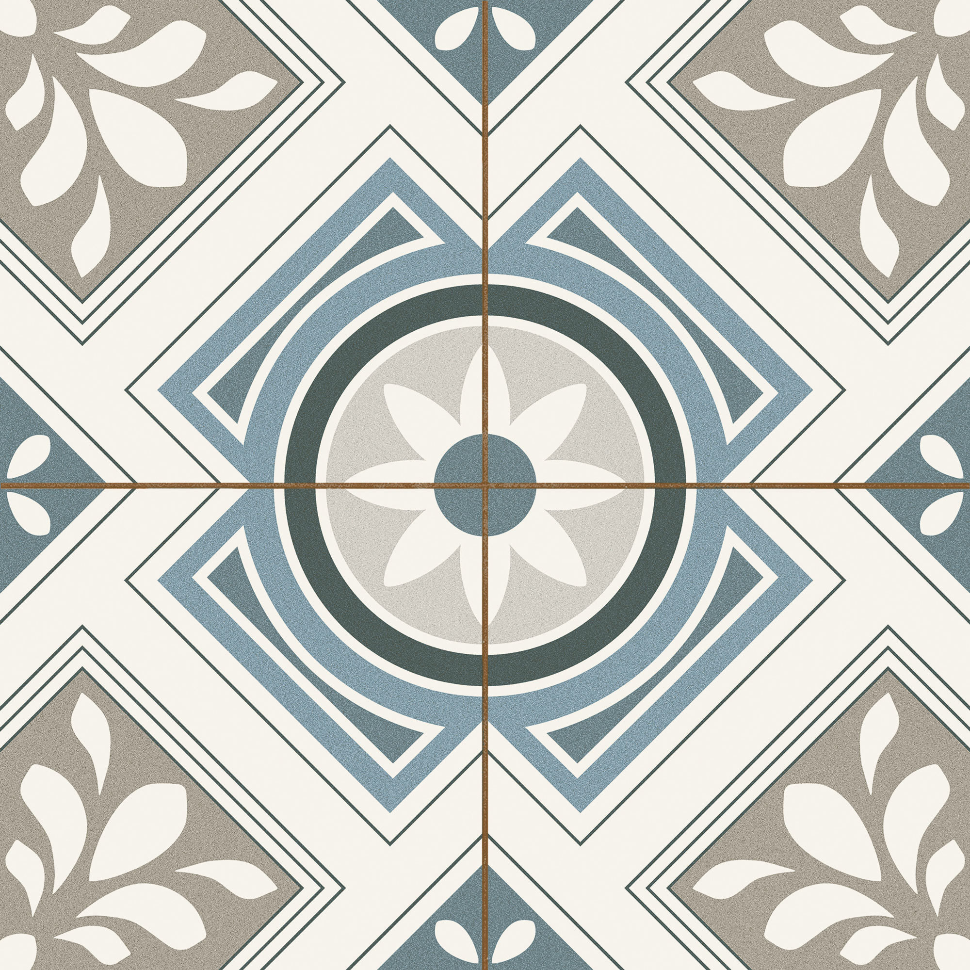 Изображение товара Плитка напольная Borneo Grey 45x45 см 1 м² цвет бежево-голубой