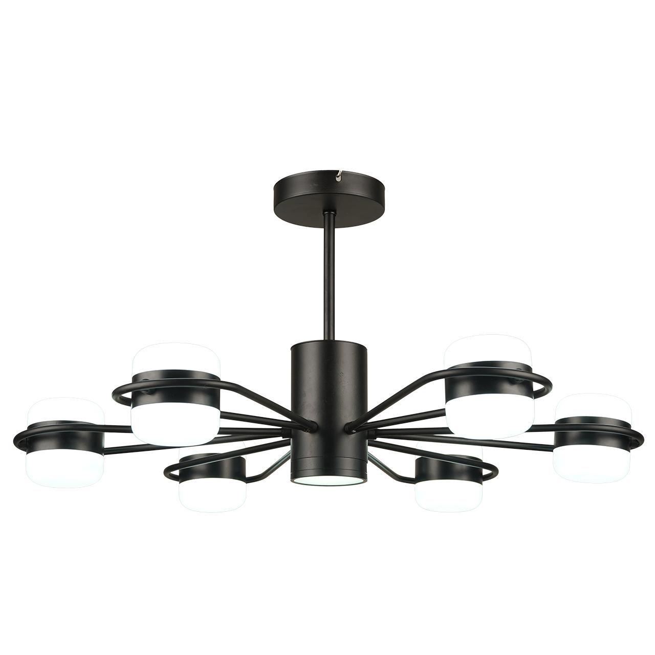 Изображение товара Люстра потолочная светодиодная IMEX LED 84W 12 ламп черный современный дизайн