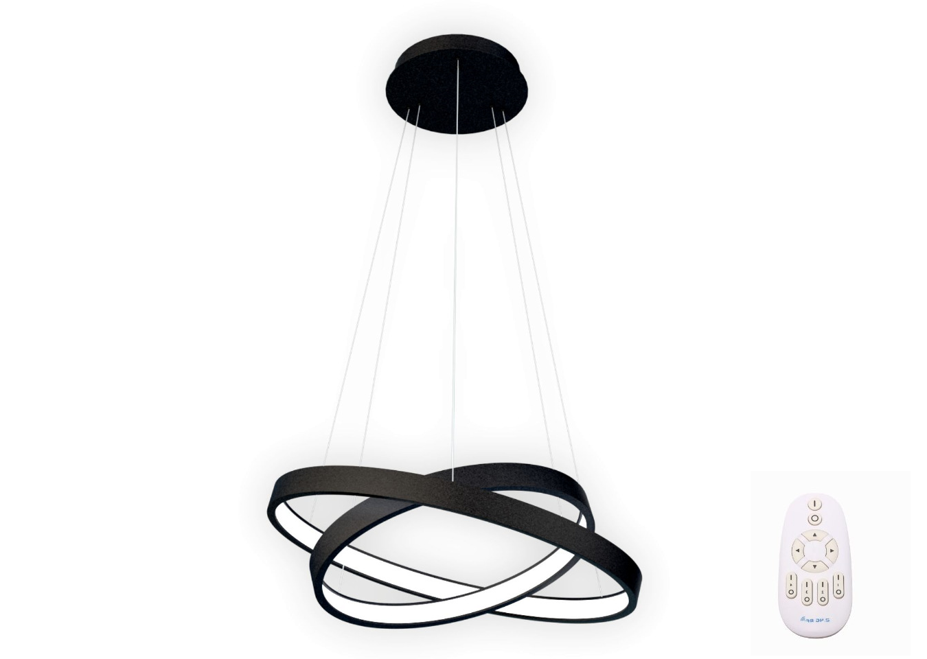 Изображение товара Люстра подвесная светодиодная LUCHERA TLRU2-40/50-01 с пультом управление 30 м² черная