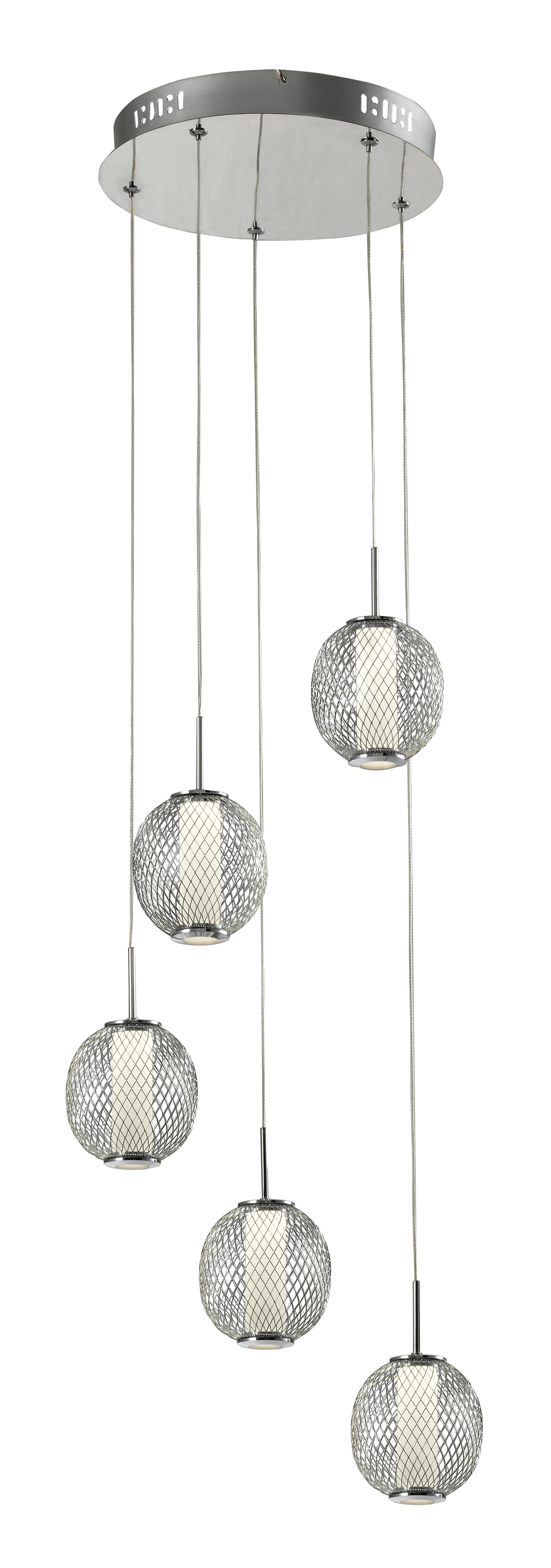 Изображение товара Светильник подвесной светодиодный ESCADA 10250/5LED 12 м² теплый белый свет цвет хром