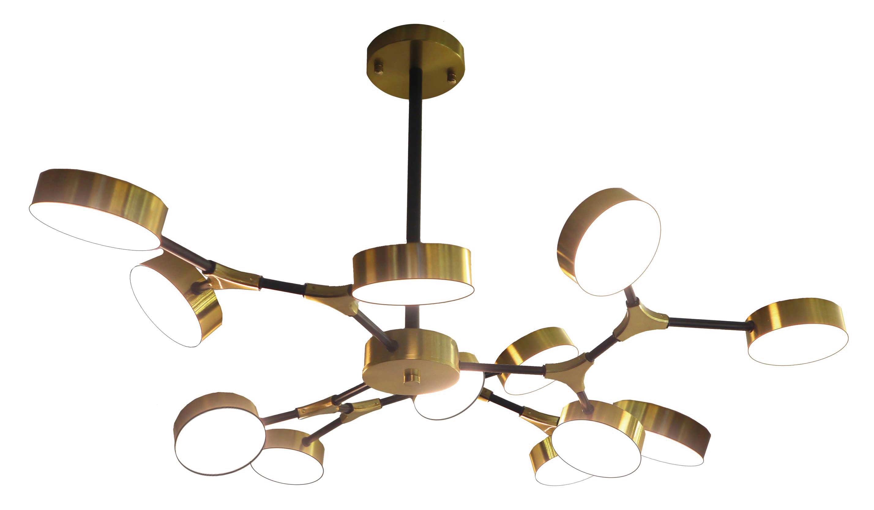 Изображение товара Люстра на штанге светодиодная ESCADA с пультом управление 36 м² золотая