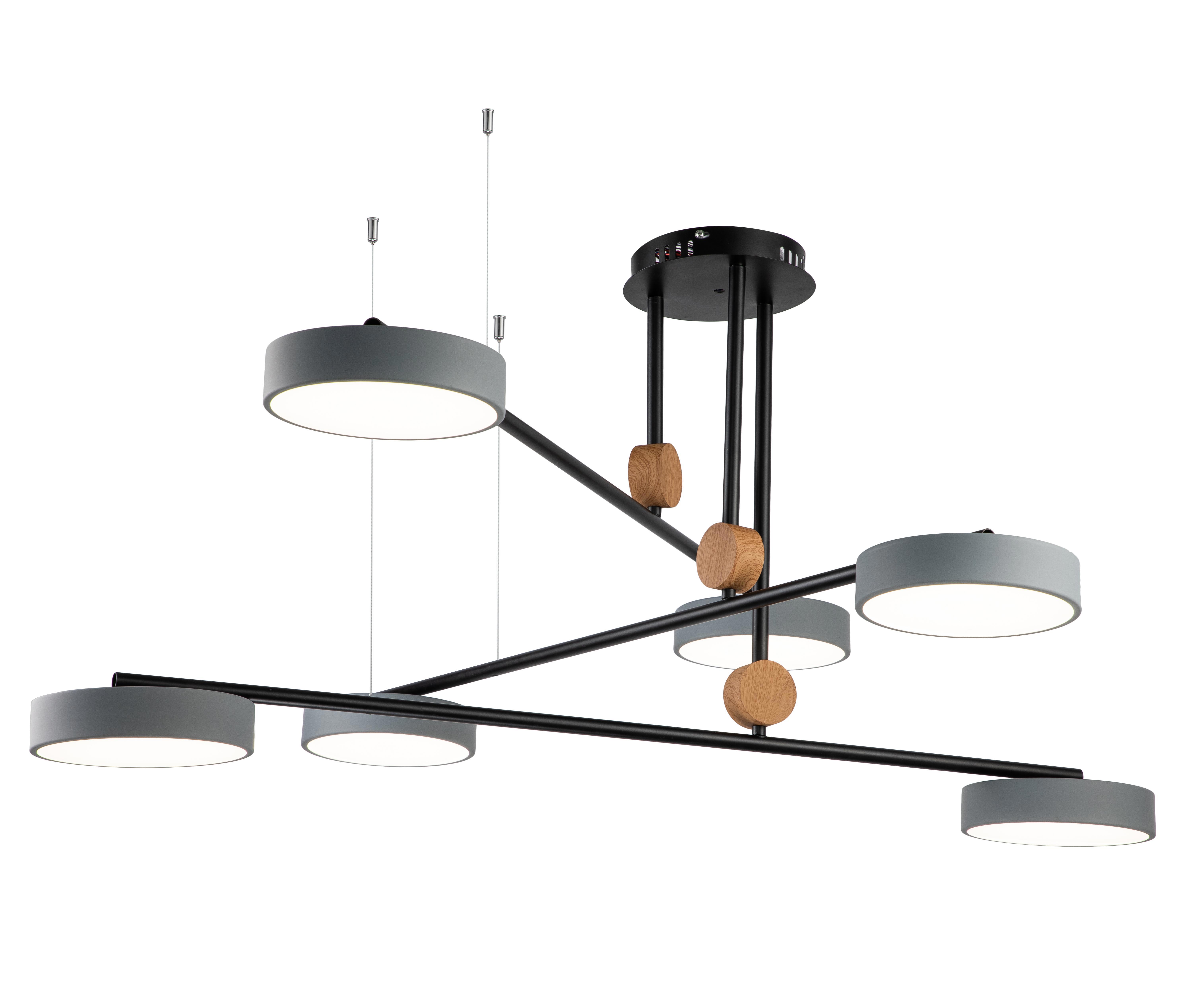 Изображение товара Люстра на штанге светодиодная ESCADA с пультом 6 м² черный стиль лофт