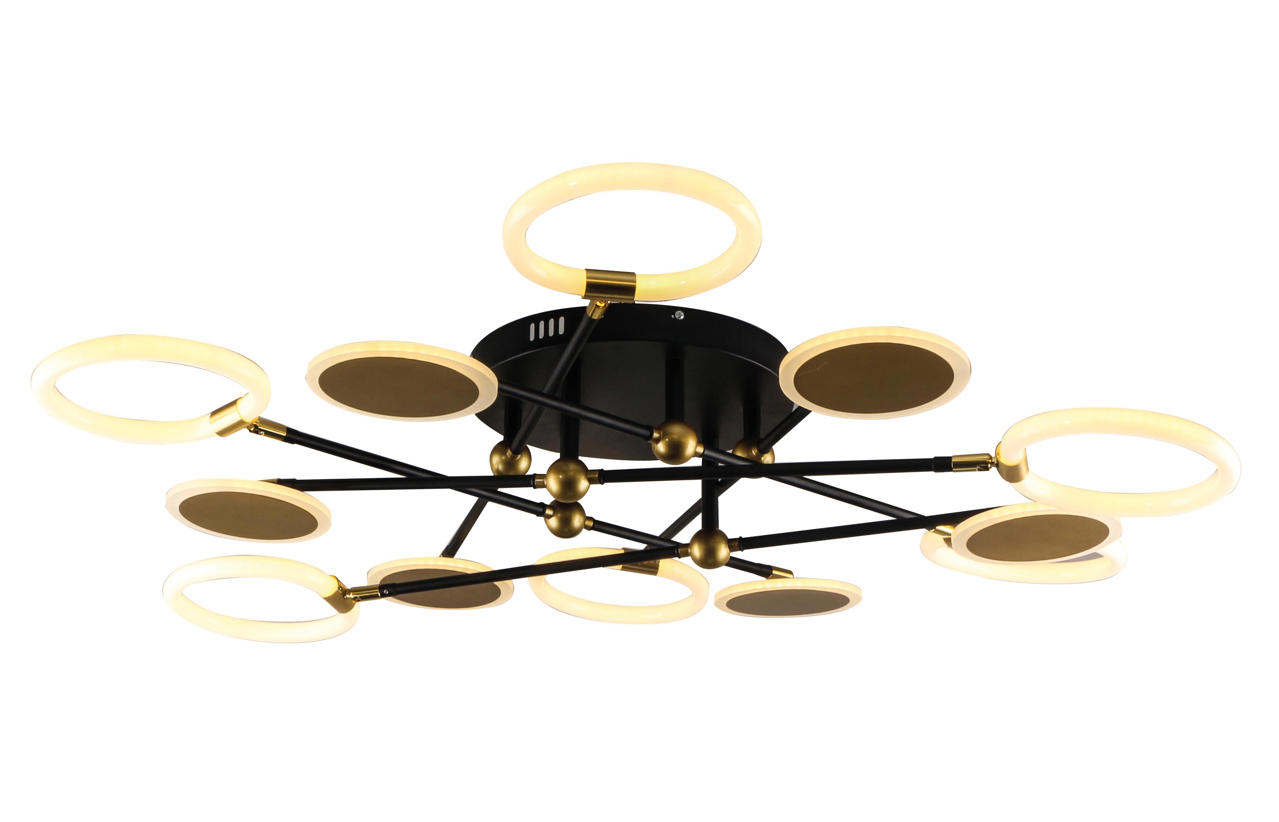 Изображение товара Люстра на штанге ESCADA с пультом управления 12 м² черная и золотая