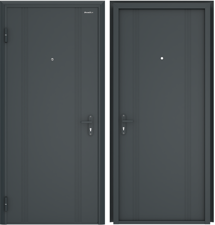 Изображение товара Дверь входная металлическая DOORHAN Эко левая антрацит 88x205 см