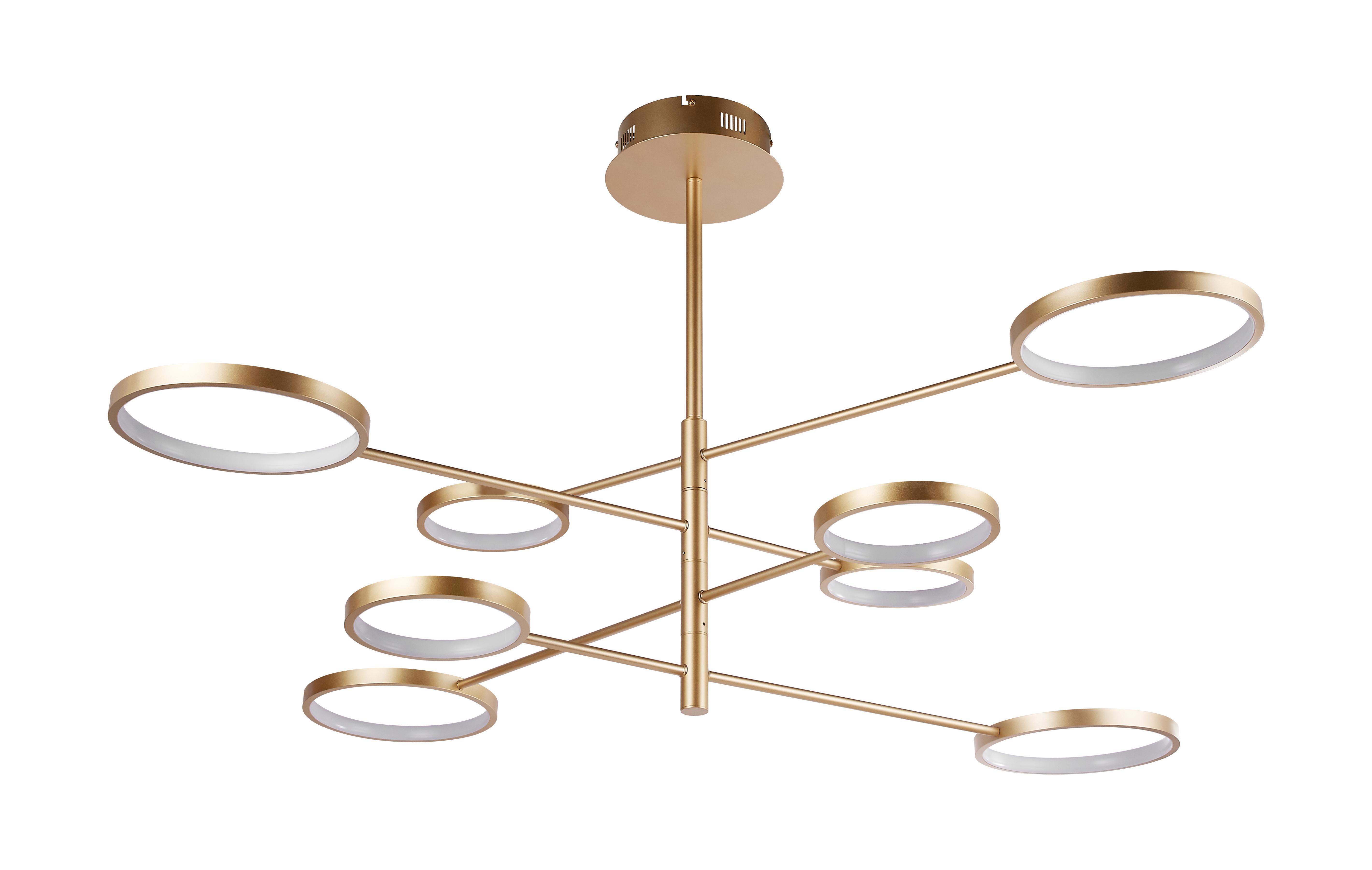 Изображение товара Люстра потолочная светодиодная MODERLI Run 18 м² нейтральный белый свет золотая